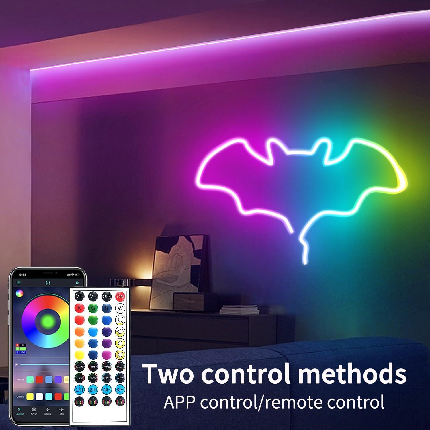 Tira de luces LED de neón 10m Segrass RGB DC 24V a prueba de agua