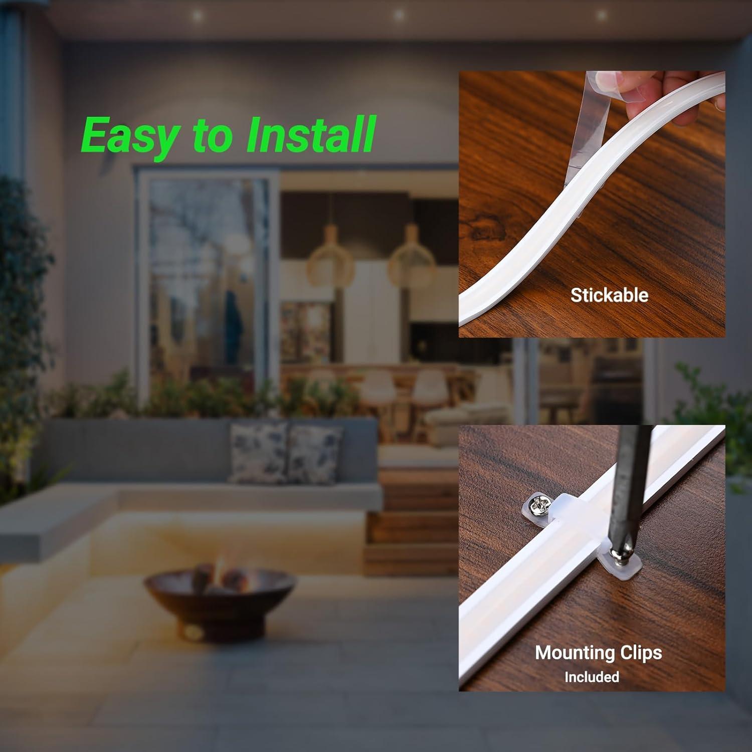 Tira LED de neón JOYLIT 24V 5M 240LEDs/M 3000K Blanco cálido