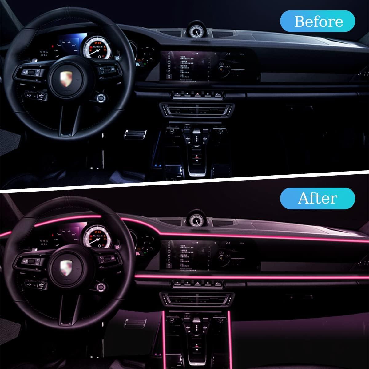 Tira de luces LED HIPOPY 4.88 m Rosa para interior de auto
