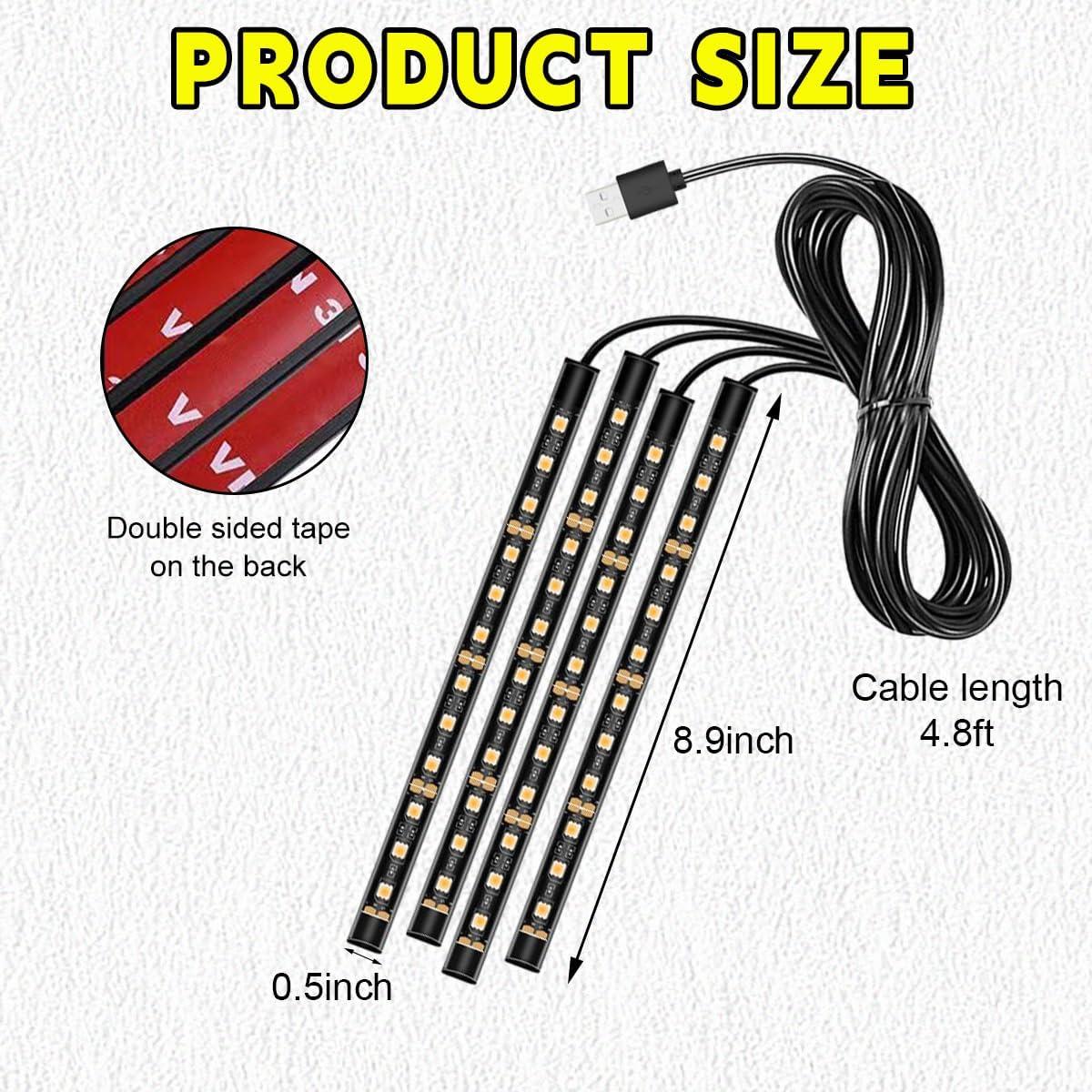 Tira de Luz LED para Auto Sylvil 48 LEDs USB Rojo 12V