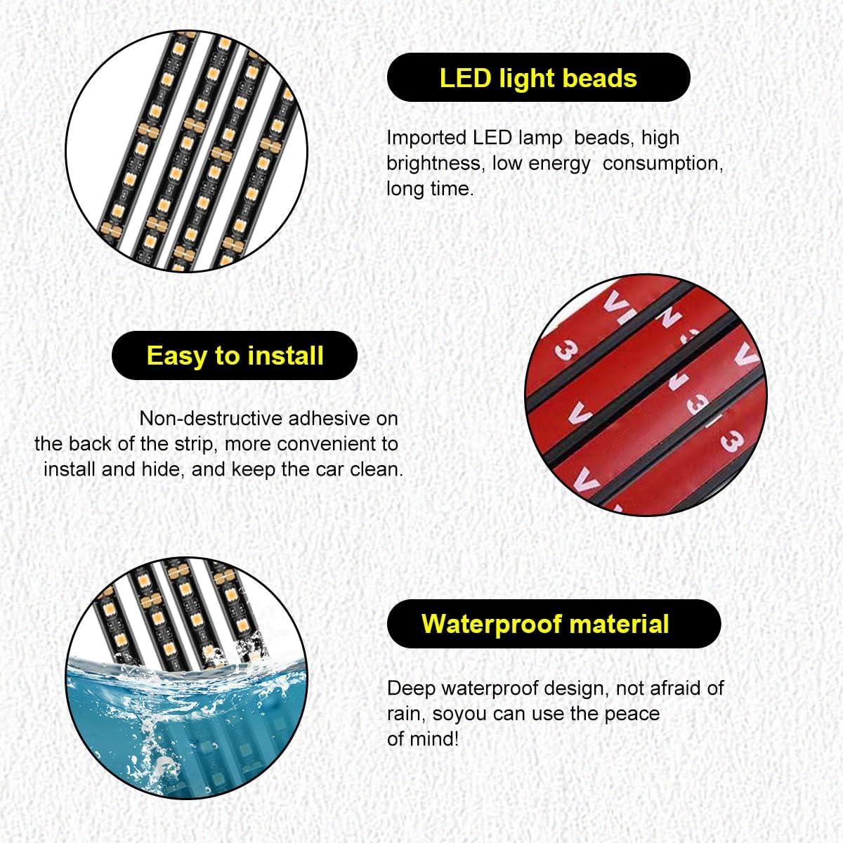 Tira de Luz LED para Auto Sylvil 48 LEDs USB Rojo 12V