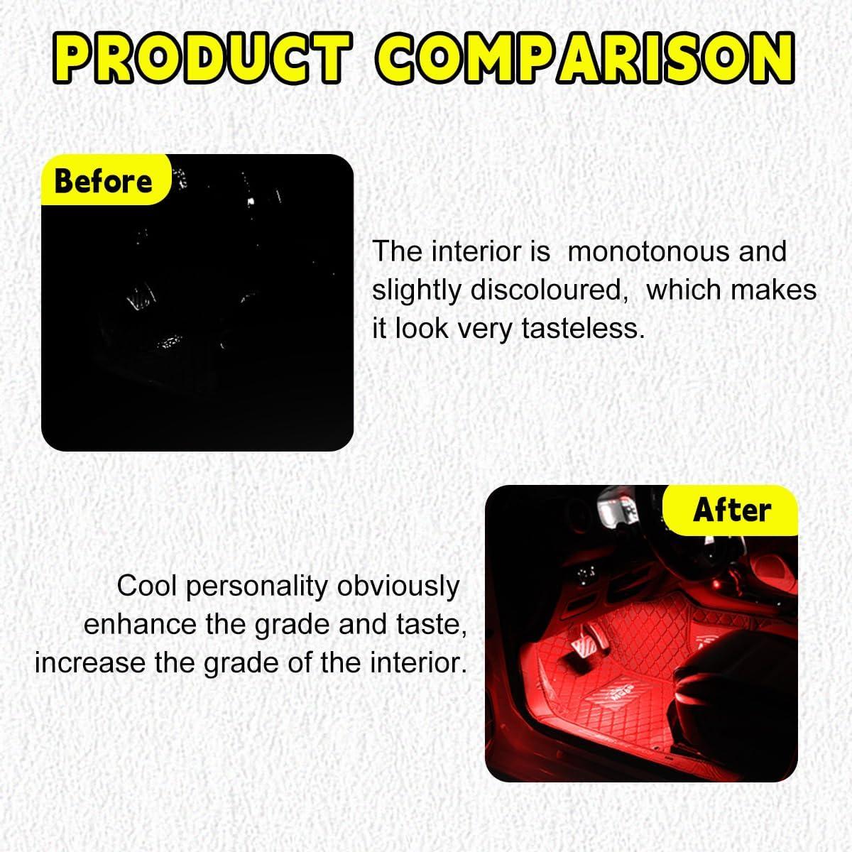 Tira de Luz LED para Auto Sylvil 48 LEDs USB Rojo 12V