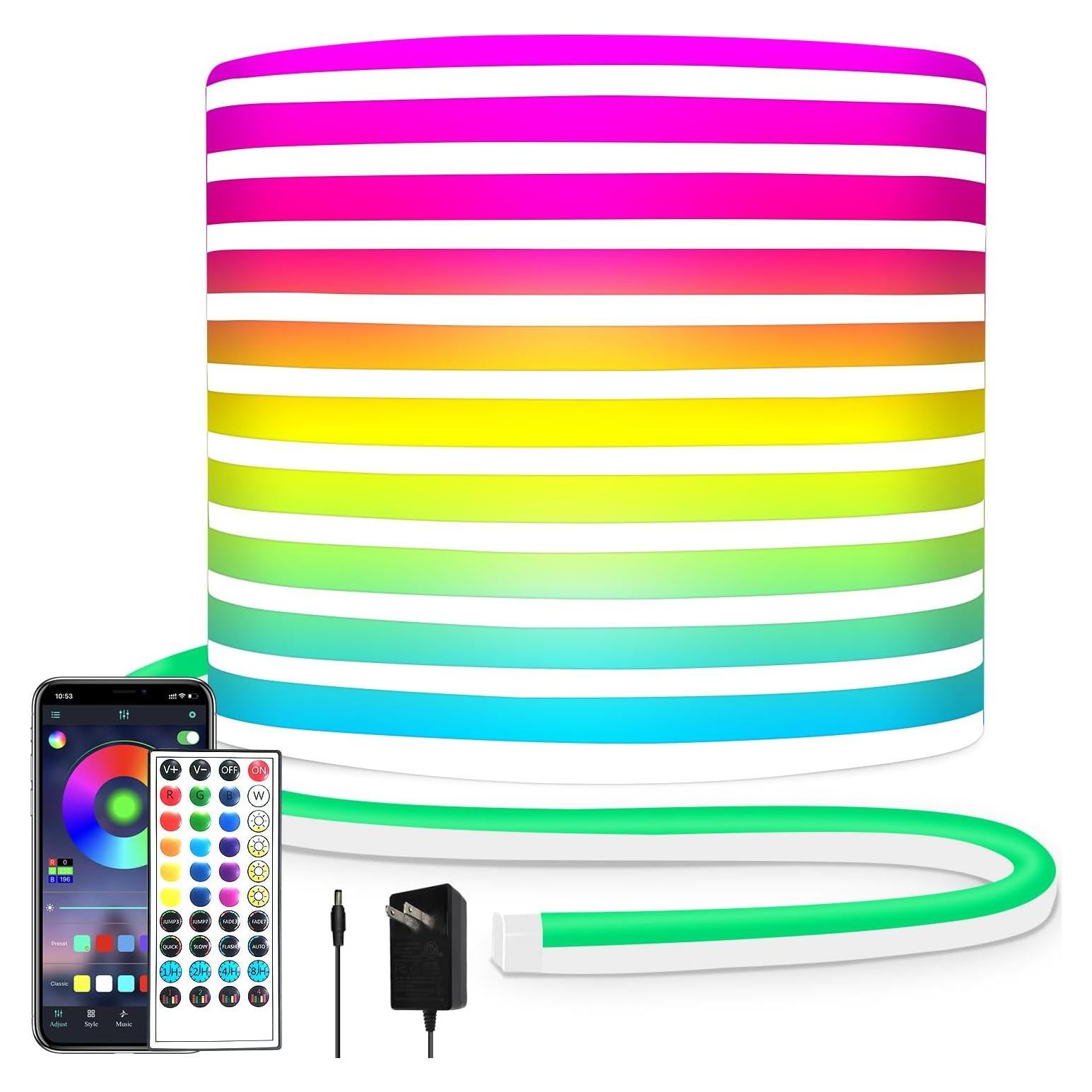 Tira de Luz LED Neón 10m RGB Segrass IP65 Control Remoto