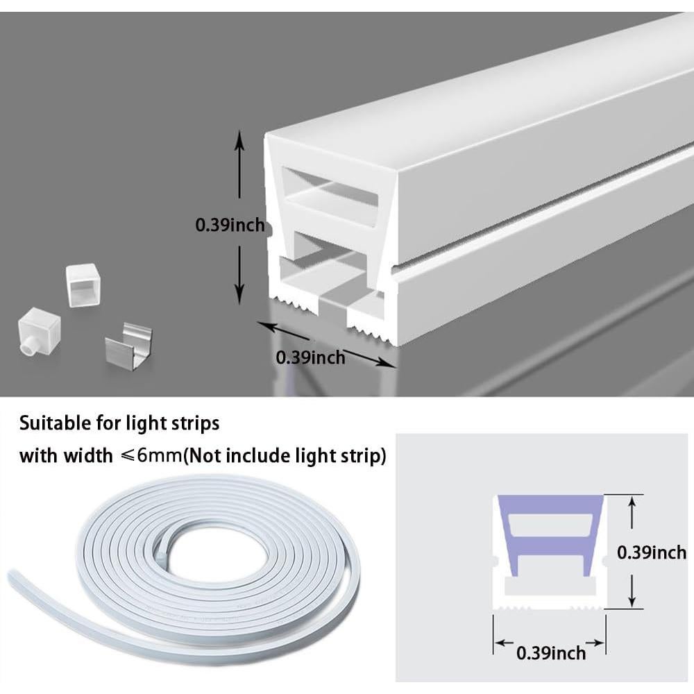 Canal Difusor LED de Silicona DGLILUAN 5m Impermeable 10x10mm