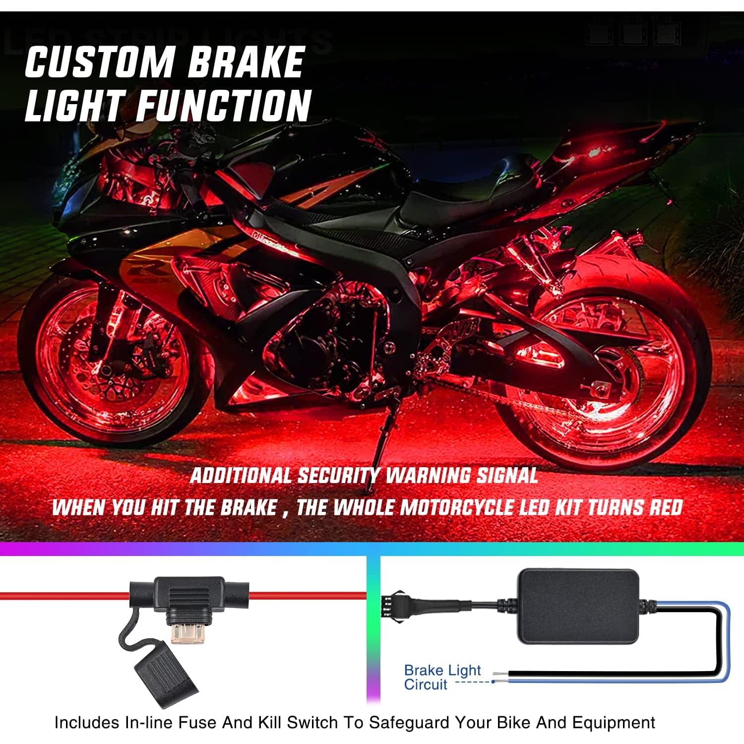 Kit de Luces LED RGB Nilight 12PCS para Motocicleta Impermeable