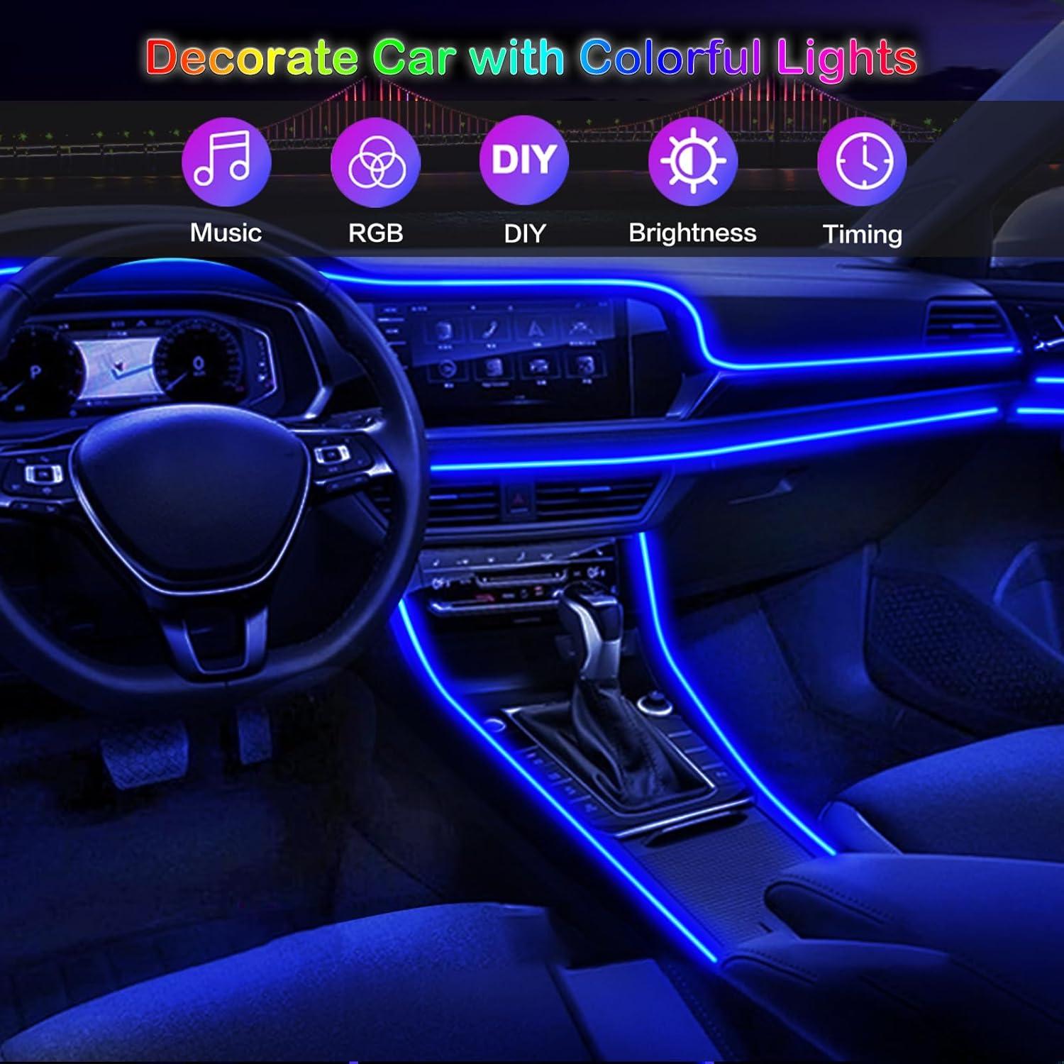 Luces LED de Tira Jushope 5 en 1 RGB 600 cm para Coche