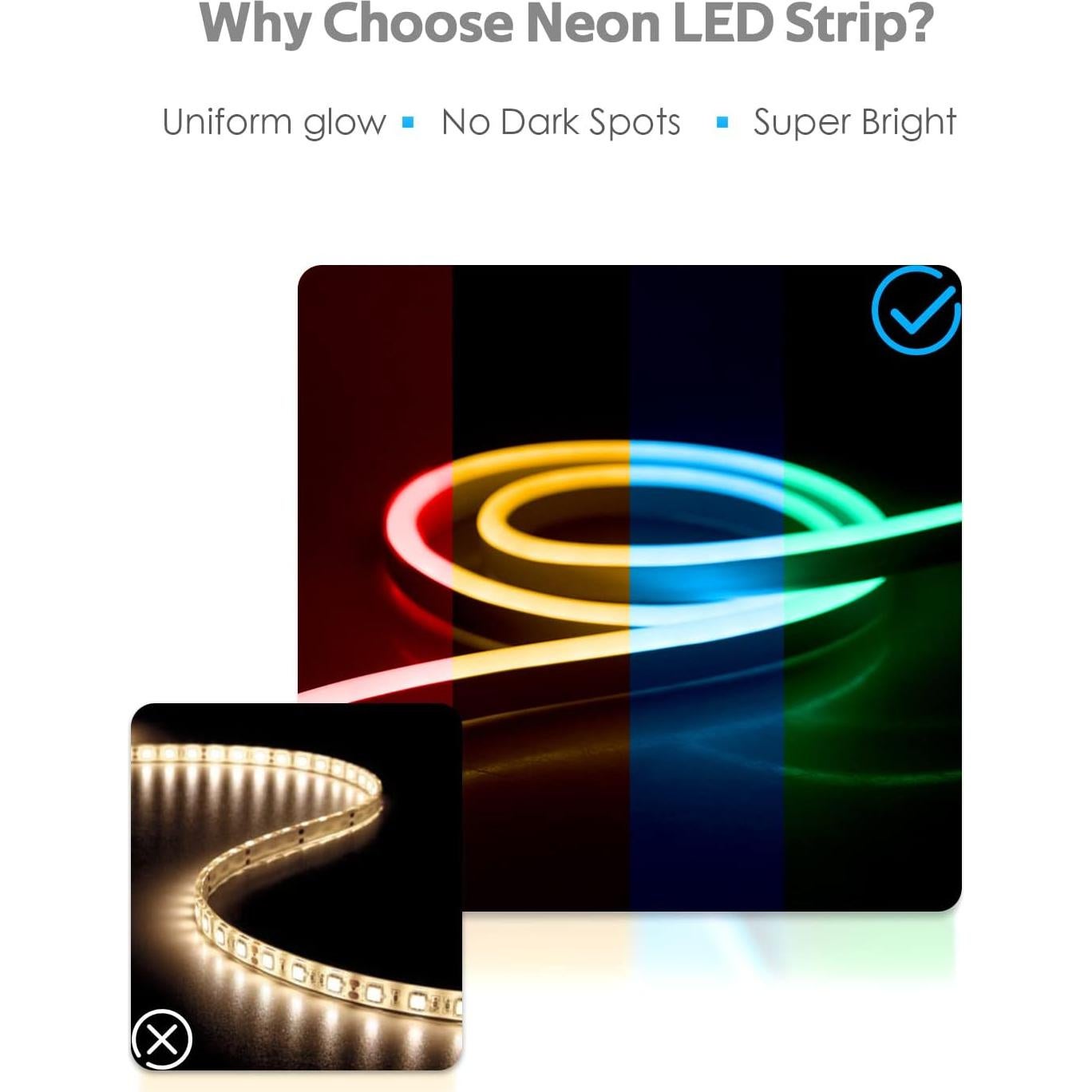 Tira de Luz Neón RGB 5M LED Impermeable 80 LEDs/M Control Remoto