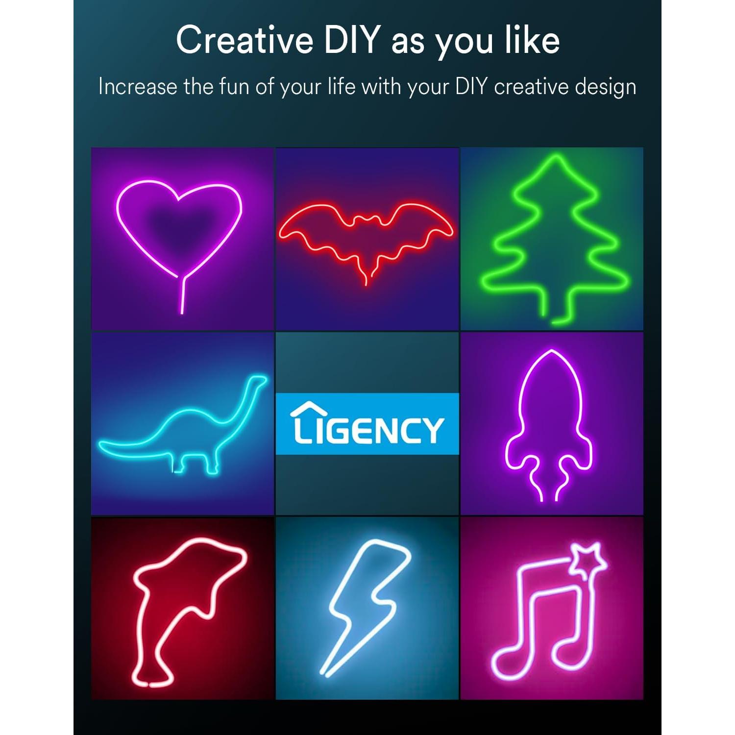 Tira LED Neón Inteligente Ligency 5m RGBW Control Alexa