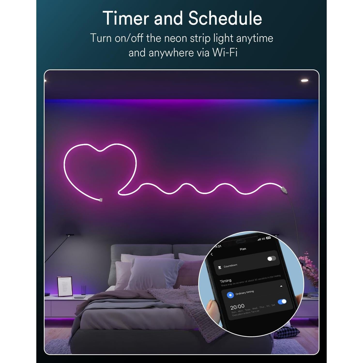 Tira LED Neón Inteligente Ligency 5m RGBW Control Alexa