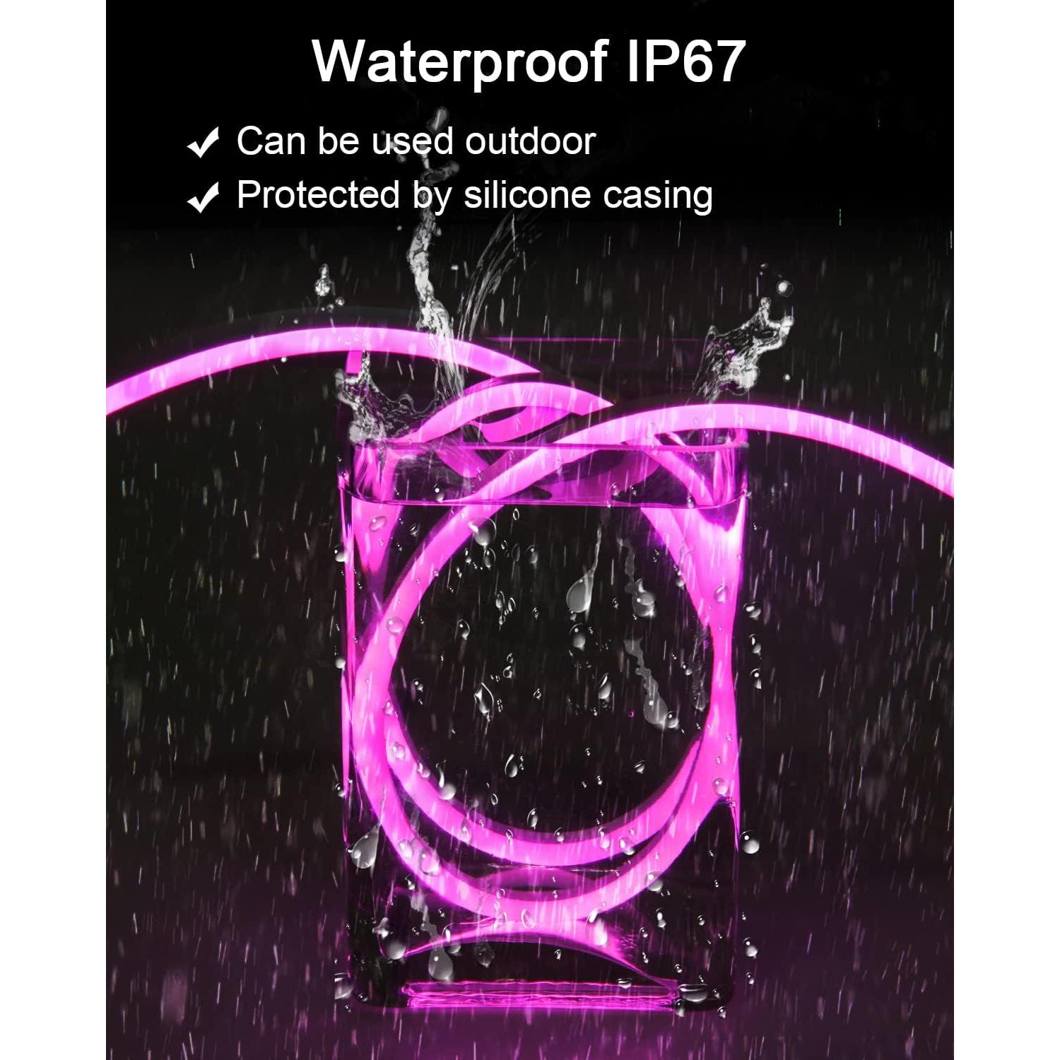 Tira de Luces LED Neón Rosa ALITOVE 5M Regulable IP67