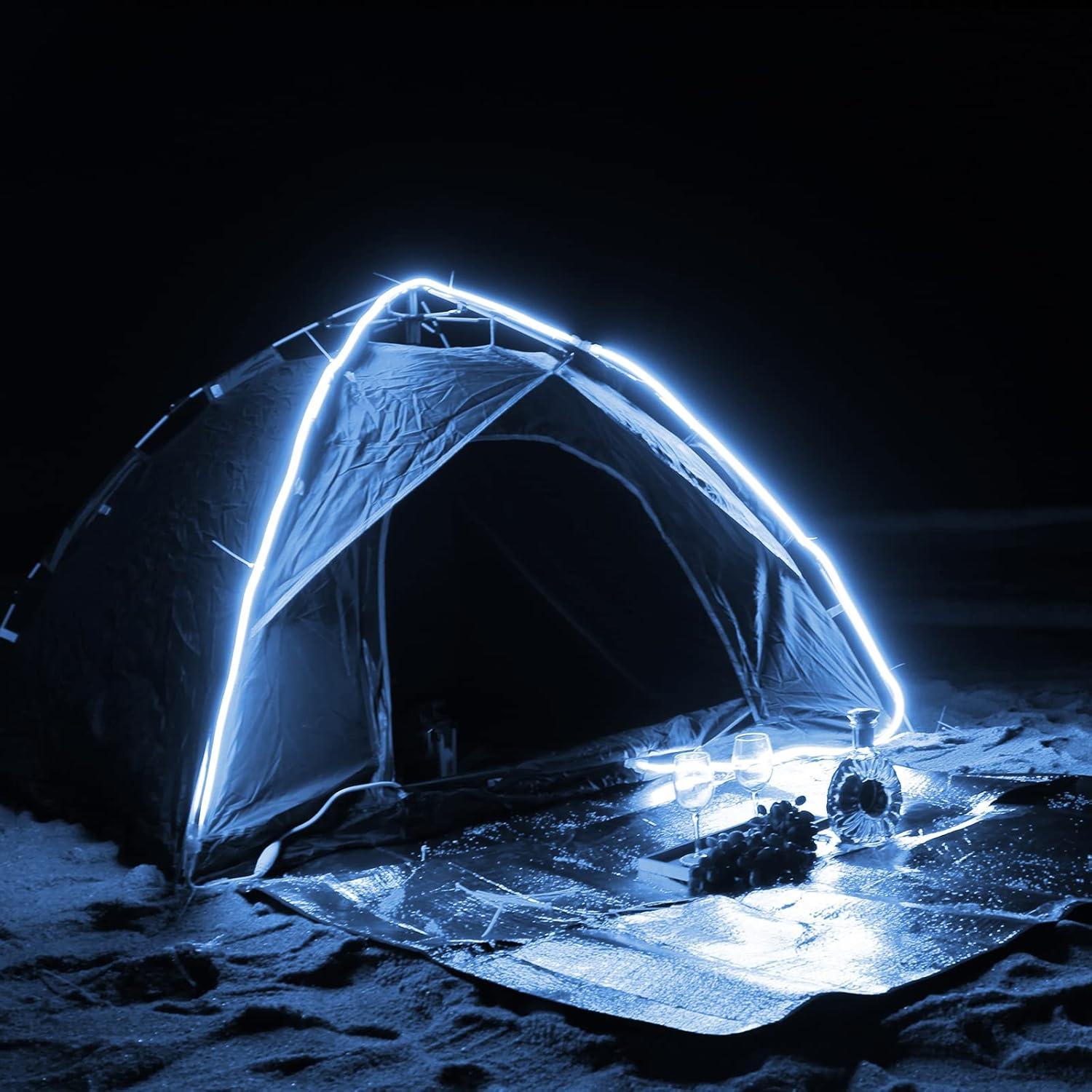 16.4FT Neon Lights Daylight, LED Flexible Linkable Waterproof Rope Strip Lights Nature White for DIY Sign Living Gaming Room Bedroom Bars Wall Party Wedding Christmas Indoor Outdoor Décor