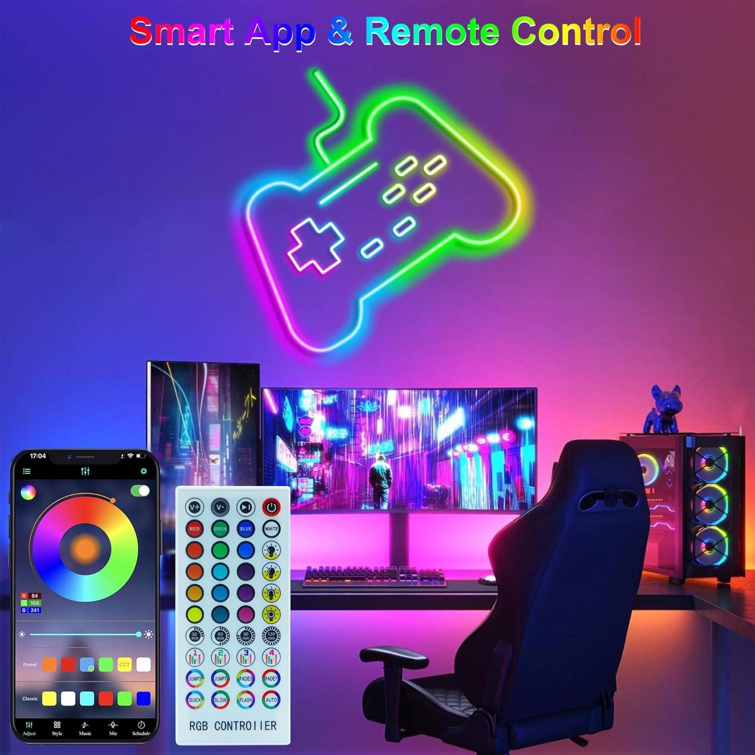 Tira LED Neón RGB 15m CCILAND con Control APP y Sincronización Musical