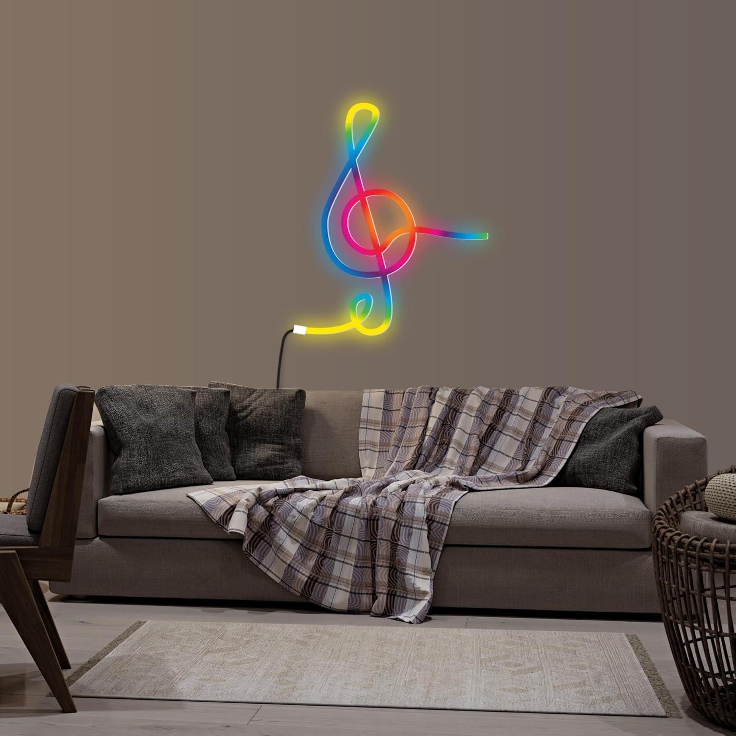 Monster Smart Neon LED Light Strip, 16.4 Ft RGB+IC Wi-Fi LED Rope Light, Water Resistant for Outdoor & Indoor, Compatible with Alexa Google Home & Siri, App & Voice Control, Sound Reactive, Flexible