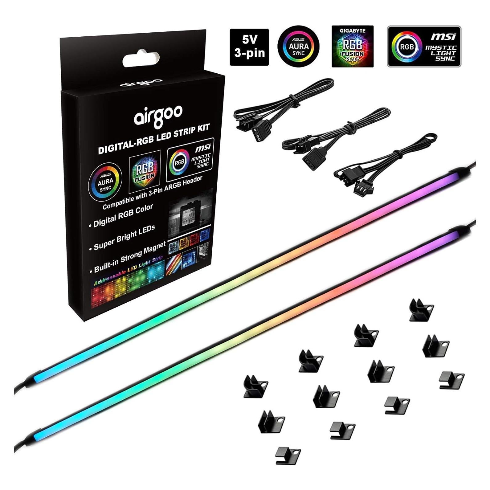 Tira LED RGB direccionable airgoo NEON 40 cm con soporte magnético