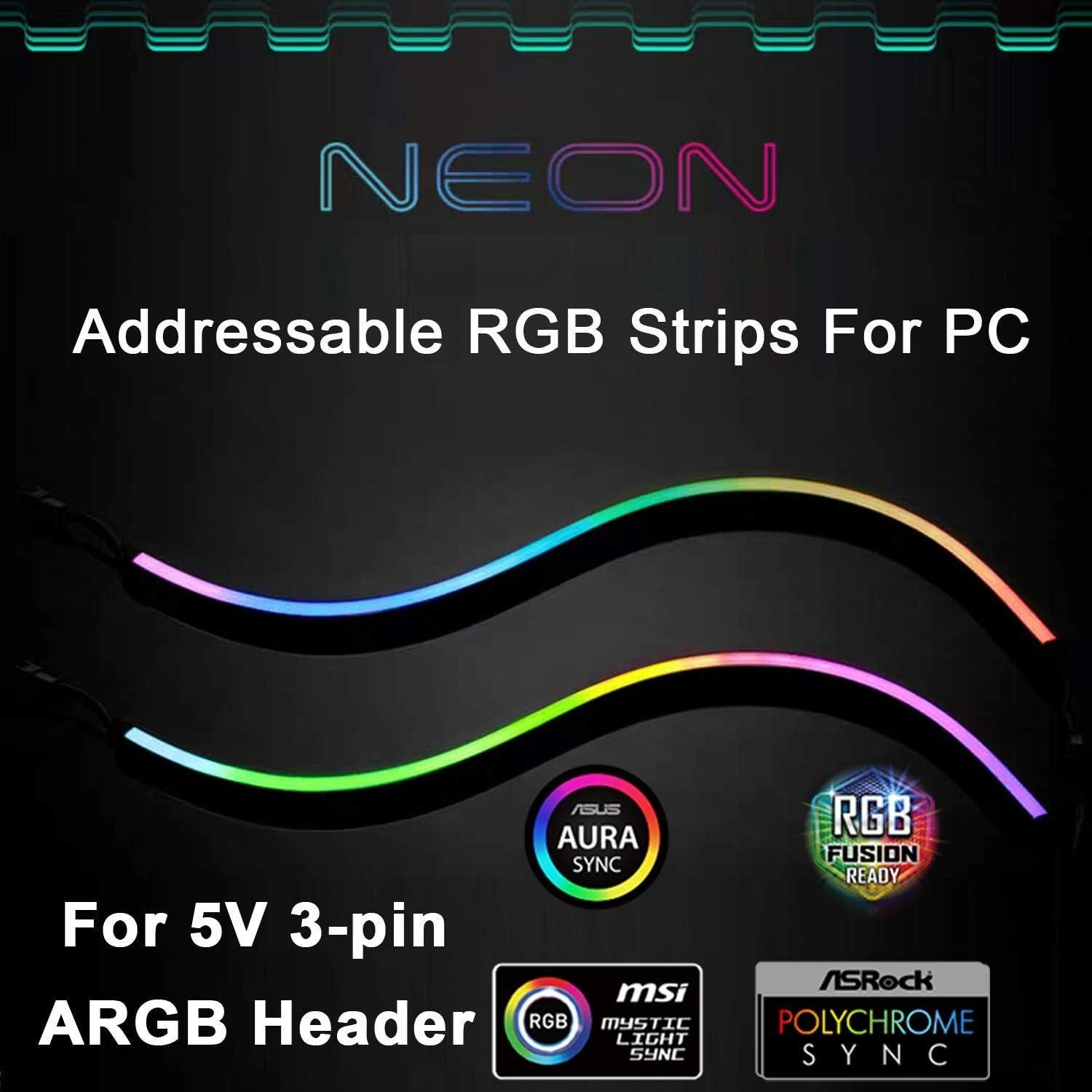 Tira LED RGB direccionable airgoo NEON 40 cm con soporte magnético
