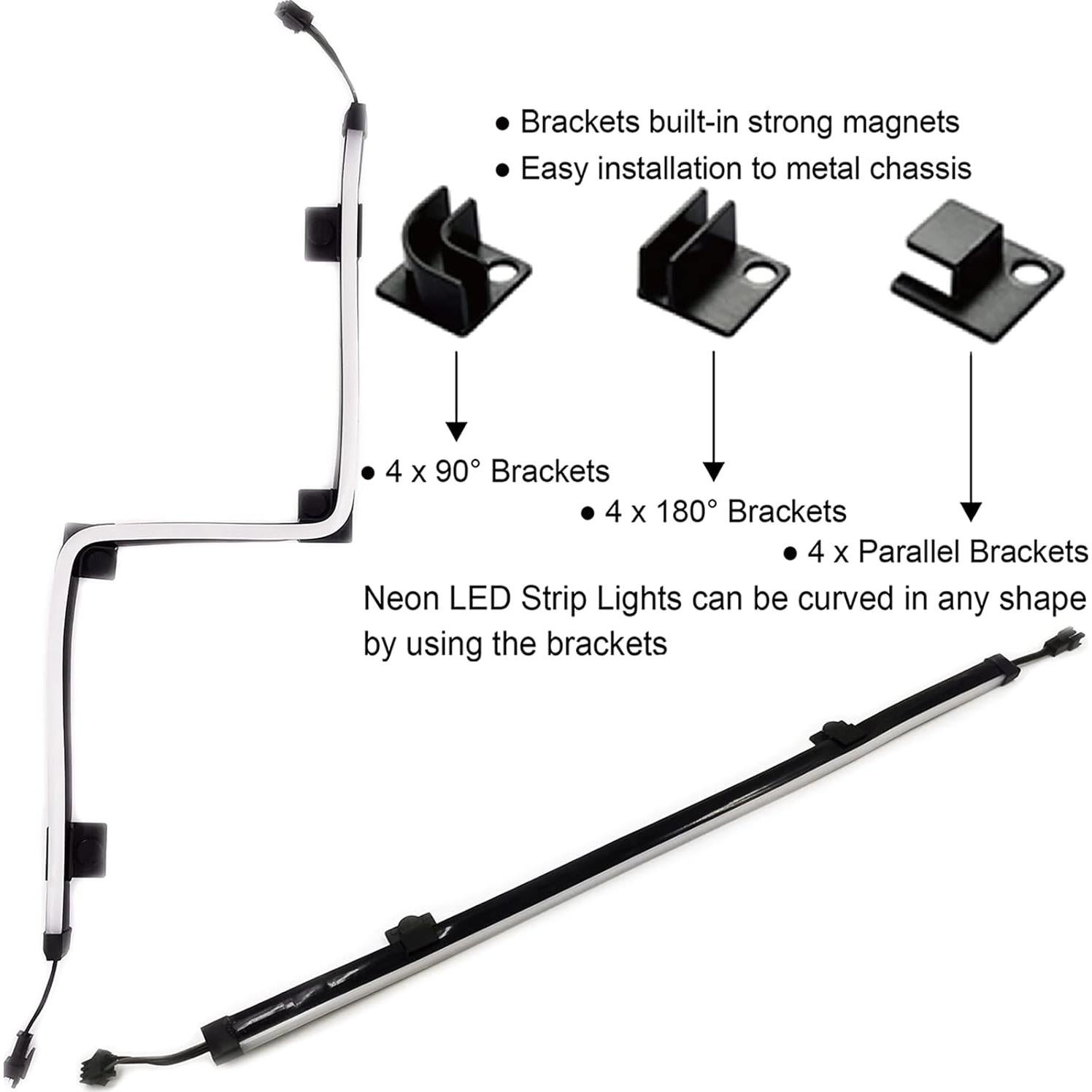 Tira LED RGB direccionable airgoo NEON 40 cm con soporte magnético