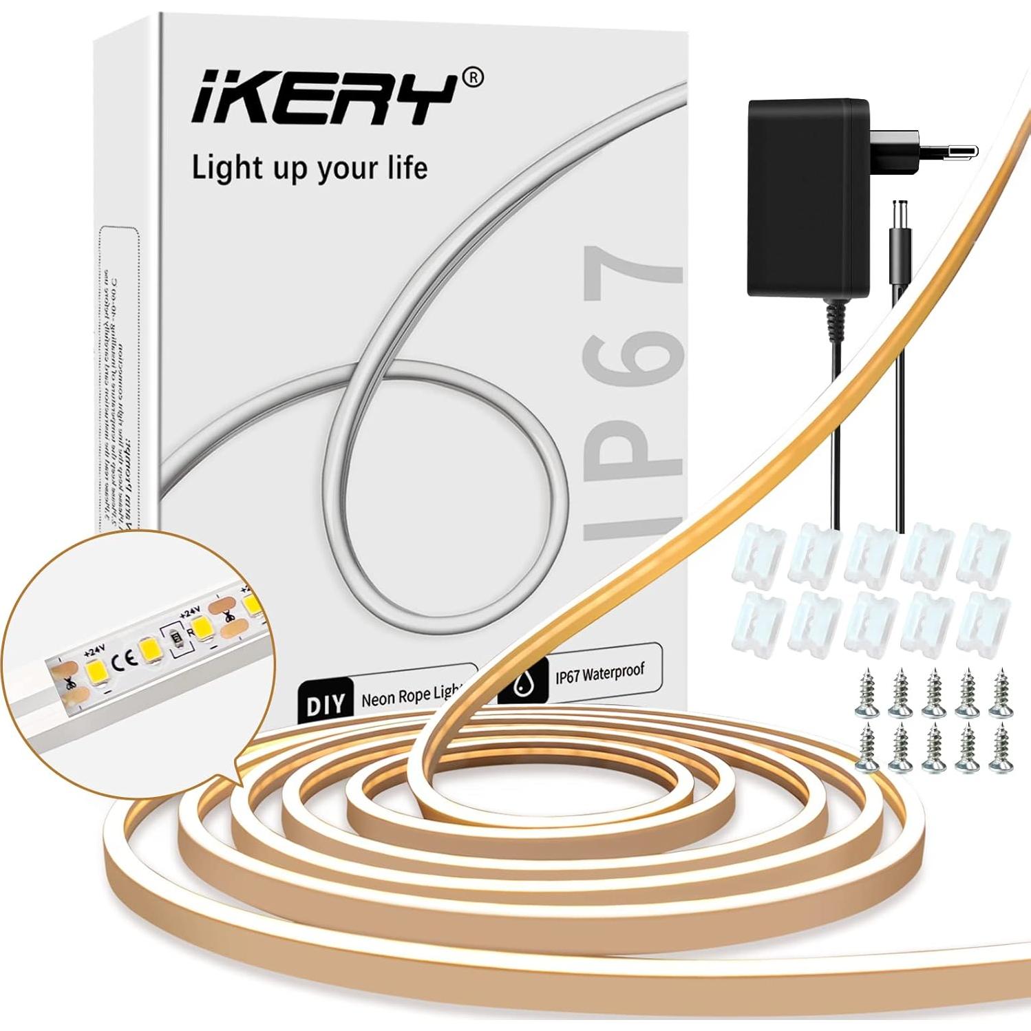 Cinta LED Neon 5M IKERY IP67 Flexible para Decoración