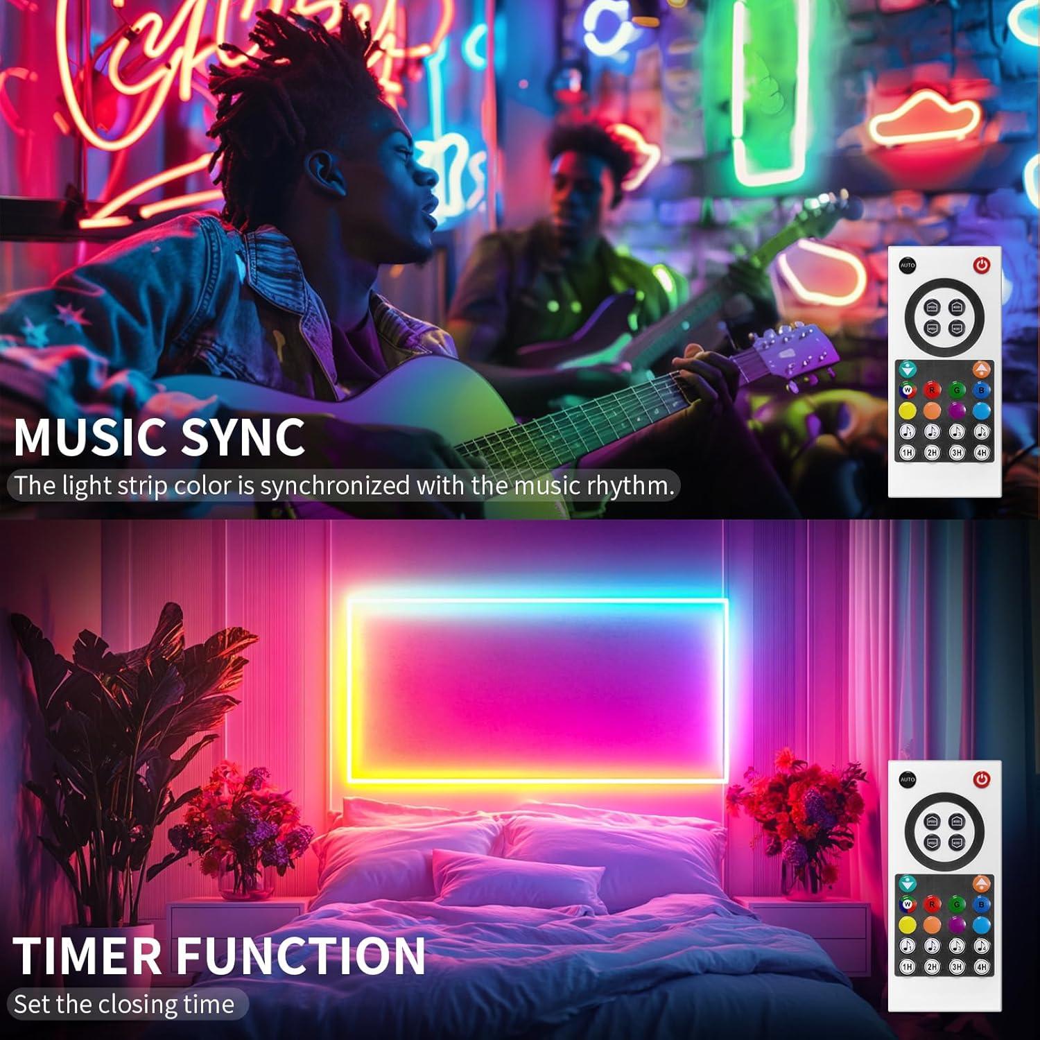 Tira de Luz LED Neón 6.5FT BUNACET RGBIC IP65 Flexible