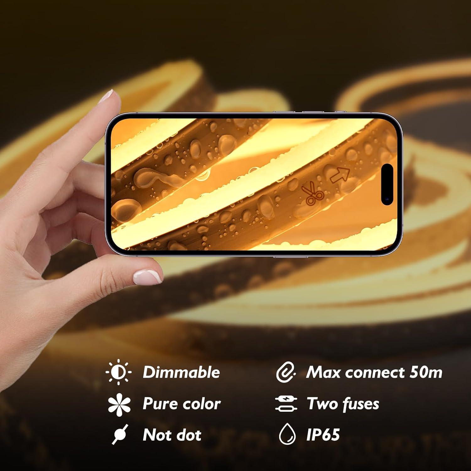 Tira de Luz LED Dimmable 5m HRG Blanco Cálido Impermeable