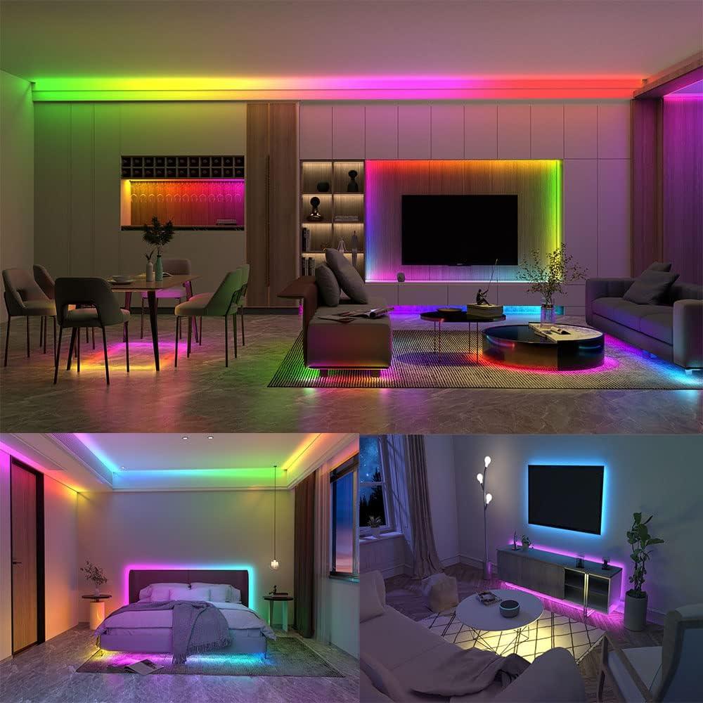 Neon LED Strip Lights, 12V Smart RGB+IC LED Strip Waterproof, 16.4ft/5M Flexible Neon LED Rope Light, Cuttable for Indoor Outdoor Decoration, DIY Sign (Product Without Power Supply)