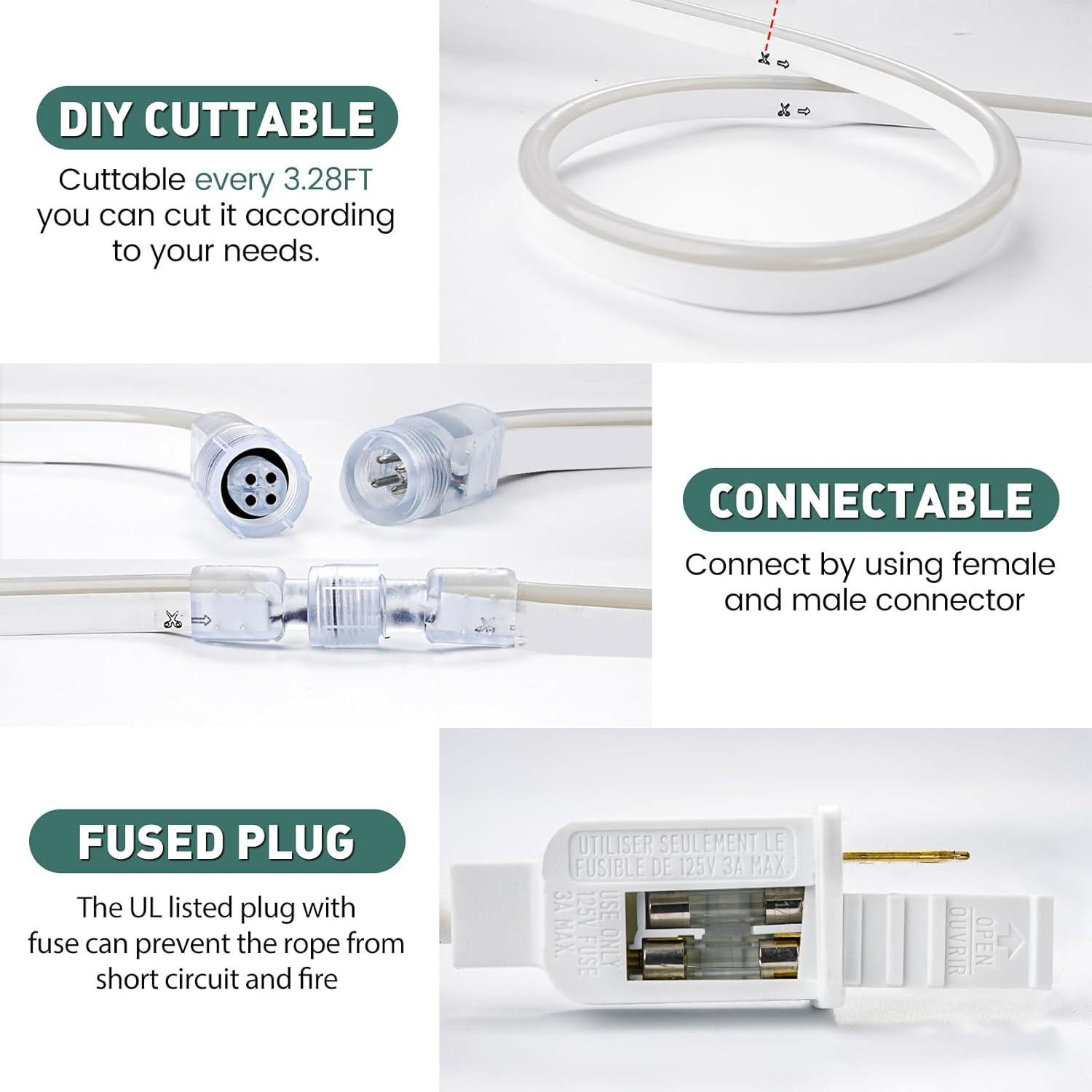 Cuerda de Luz LED Neón RGB 5M GZBtech Impermeable Control Remoto