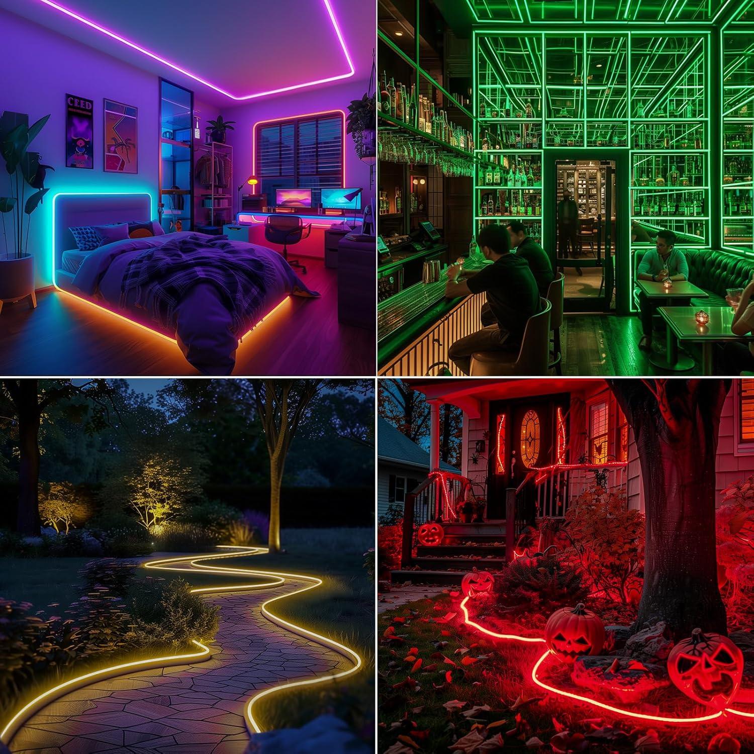 Cuerda de Luz LED Neón RGB 5M GZBtech Impermeable Control Remoto