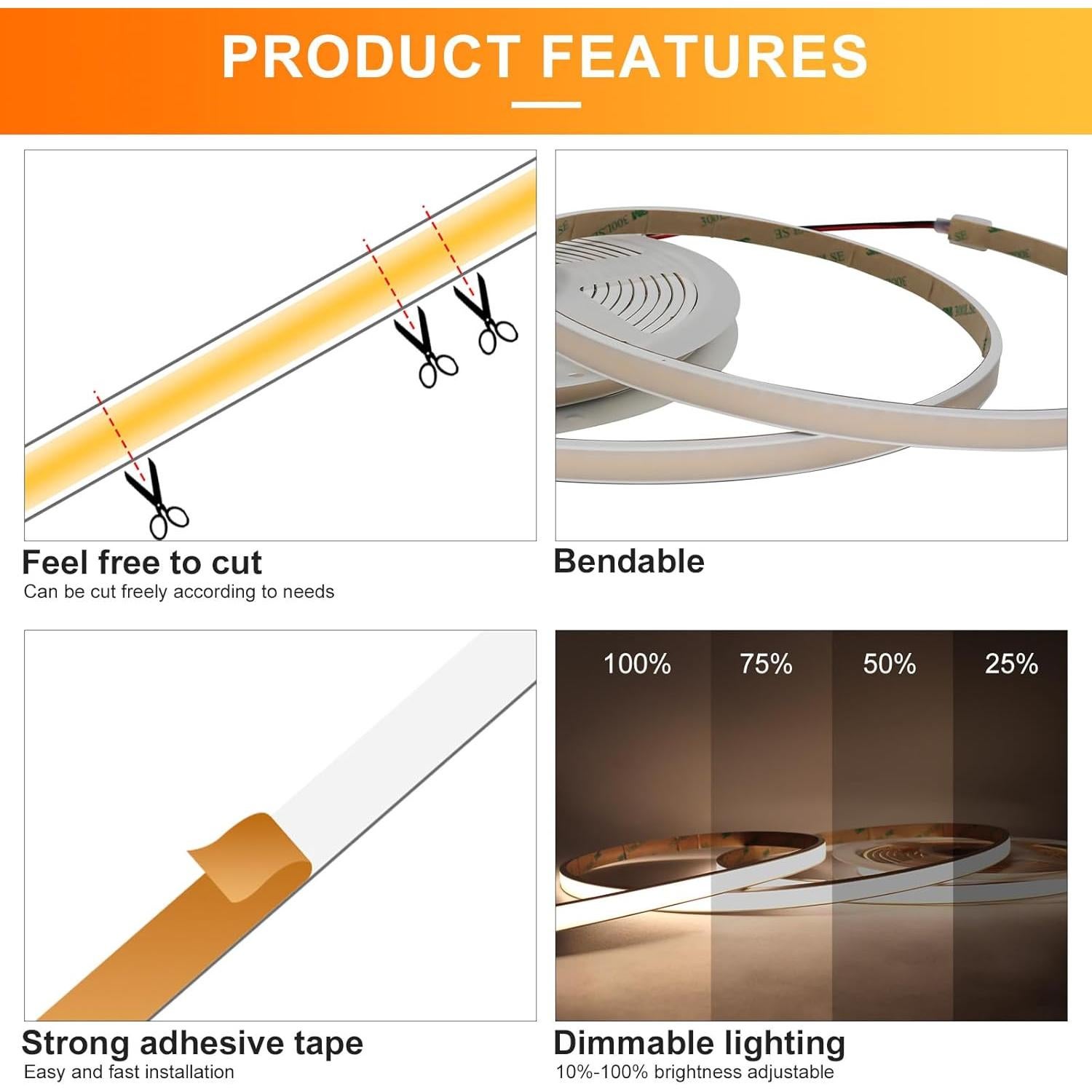 Tira de luz LED neón MALIIGAZA 5m 4000K IP68 cortable