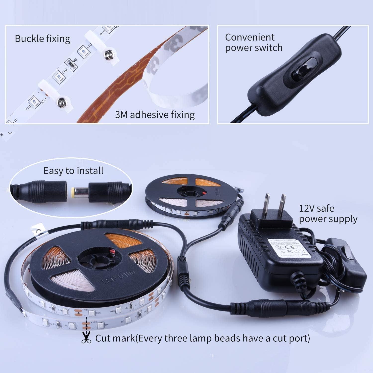 Tira de Luz Negra LED 12V 12m 720 LEDs Flexible YYT