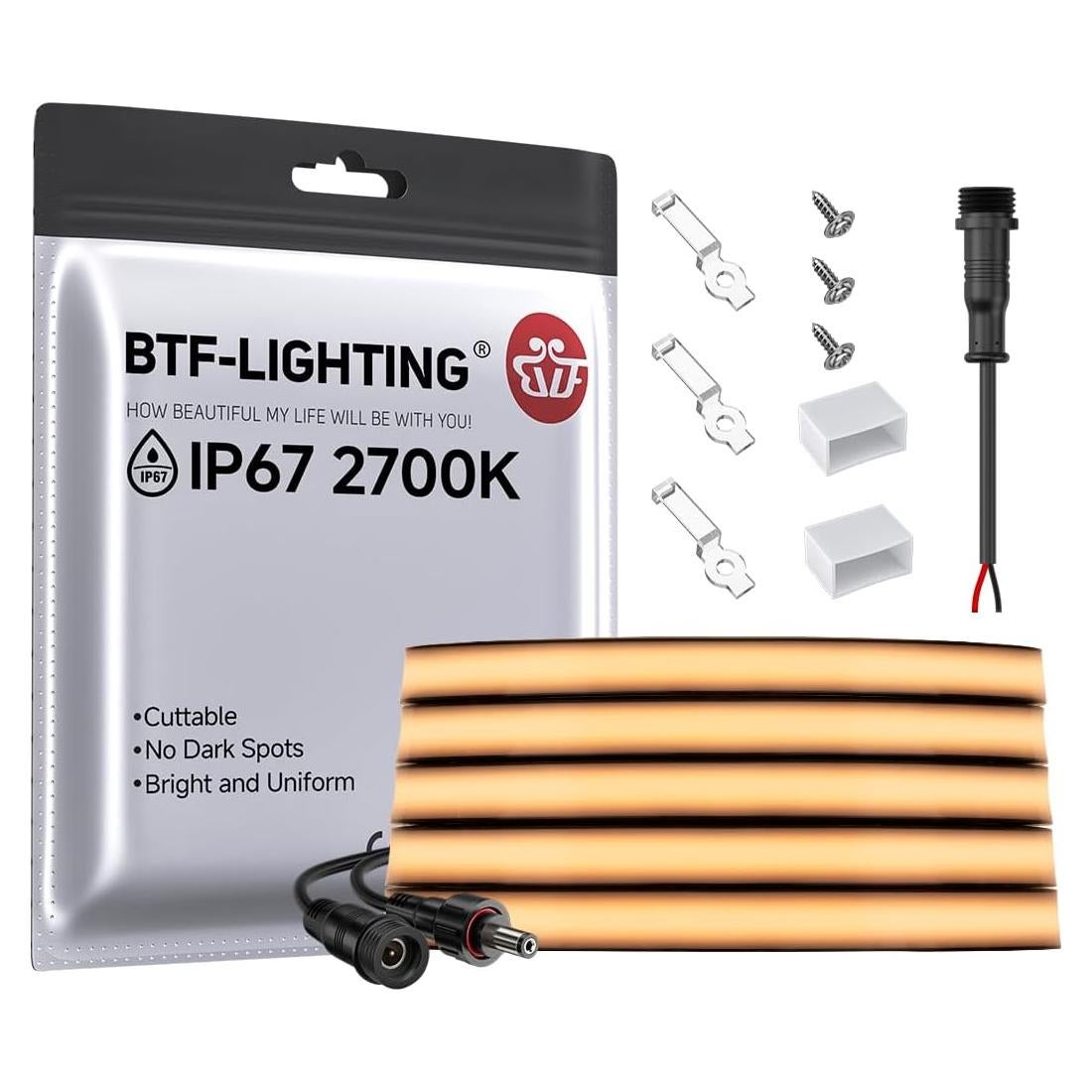 Cinta LED FCOB BTF-LIGHTING 5M IP67 Blanco Cálido 2700K