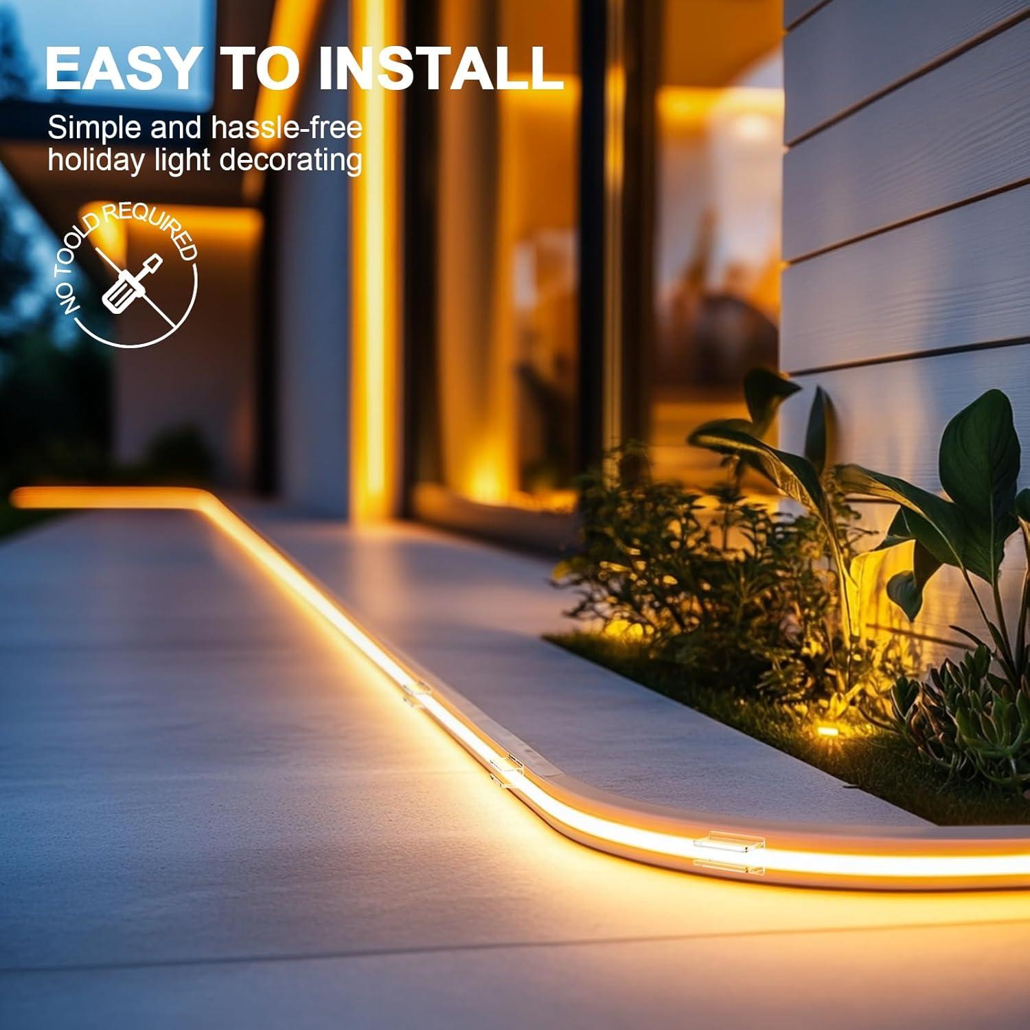 Soportes Adhesivos para Luces de Cuerda Neon Hetyue - 24 Piezas