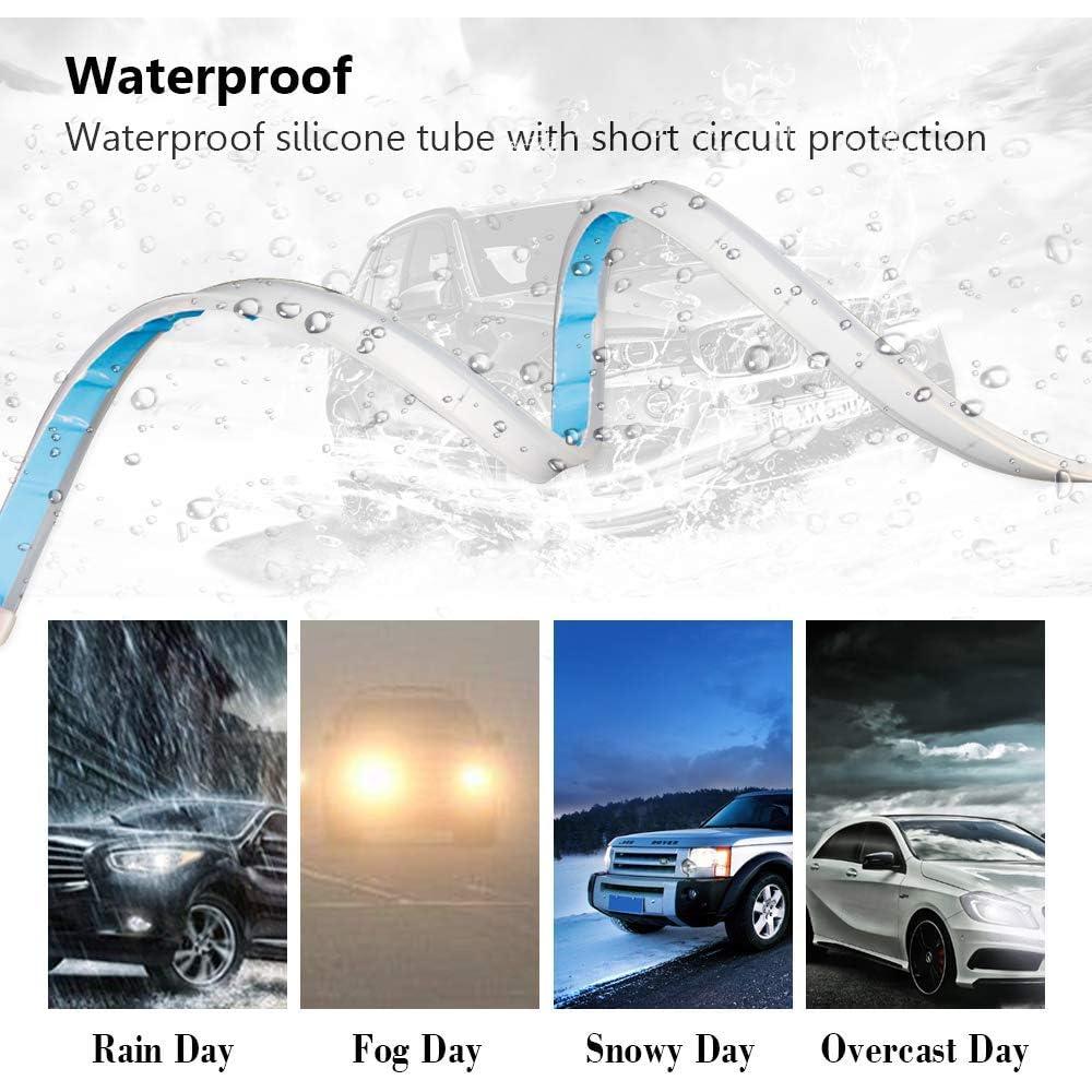 Luces LED para Automóvil CARLITS 60.96 cm 2 Piezas DRL Ámbar y Blanco