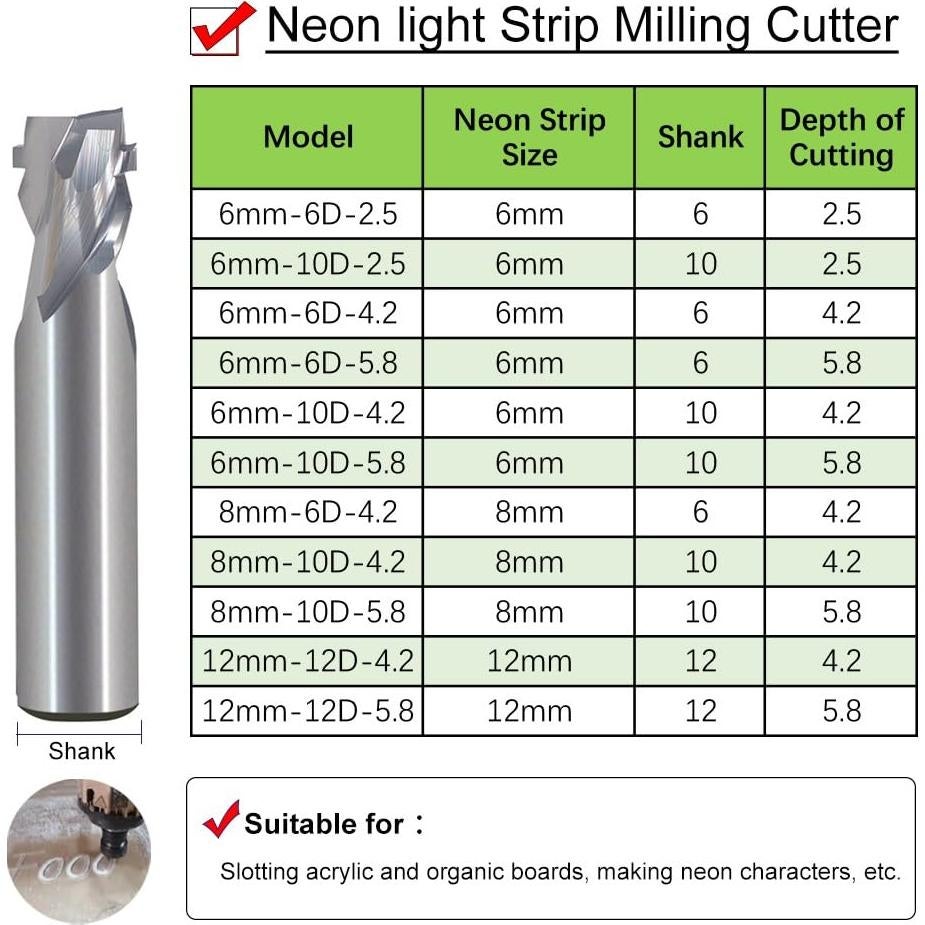 Bits de Router CNC Hozly 6mm/8mm Carburo de Tungsteno