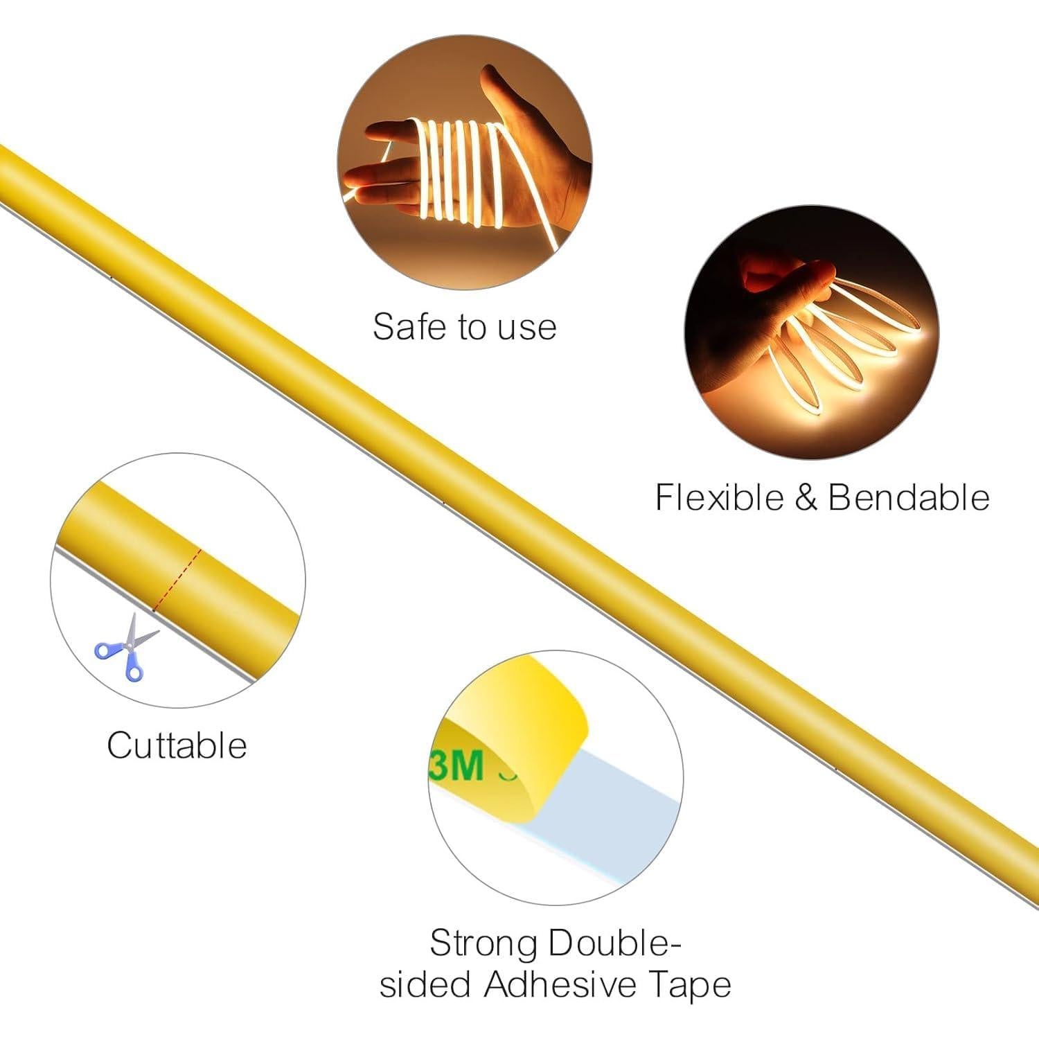 Tira de luz LED COB MALIGAZA 5m 12V 6000K 400 LEDs/m