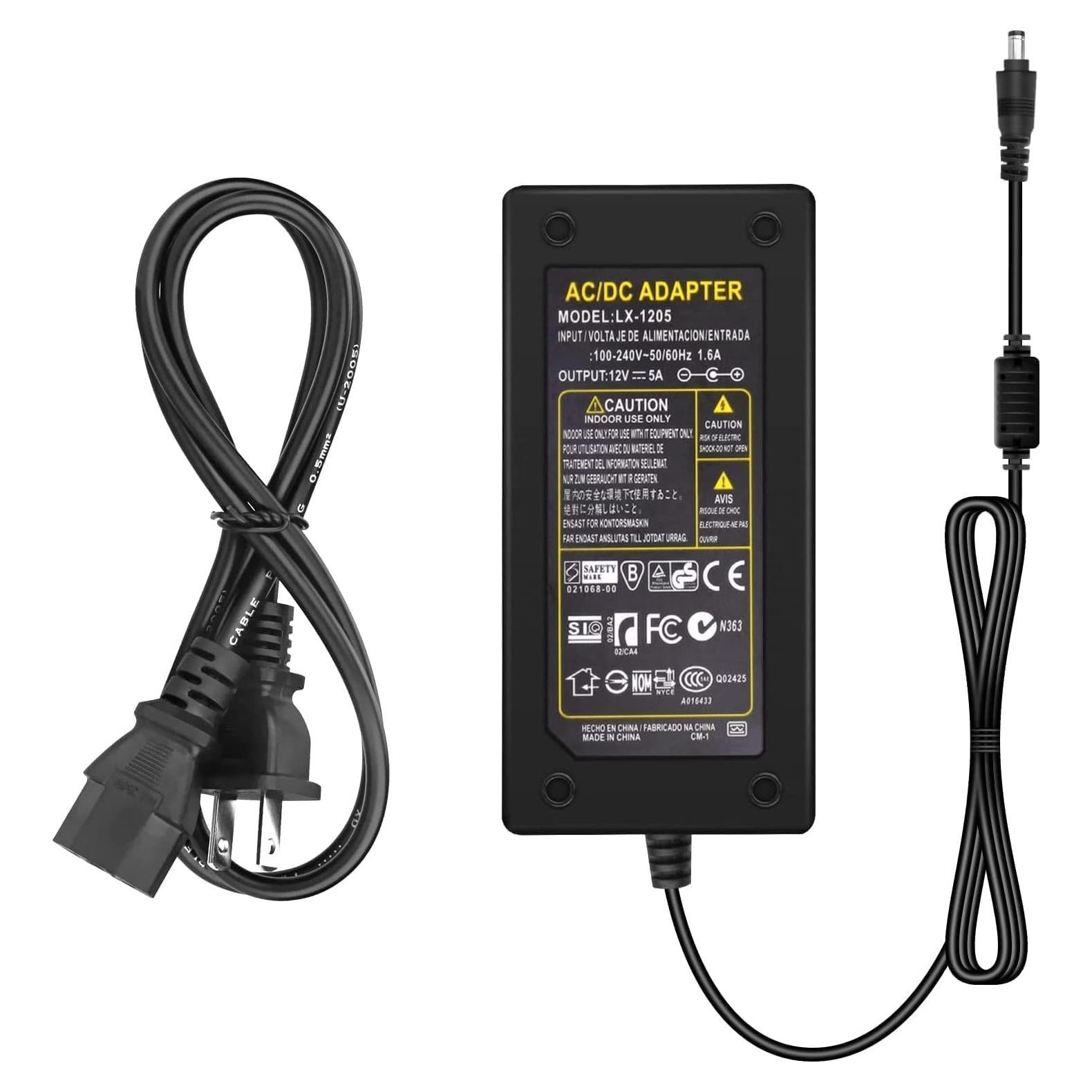 Fuente de Poder 12V 5A Lamomo Adaptador para Tira LED SADY