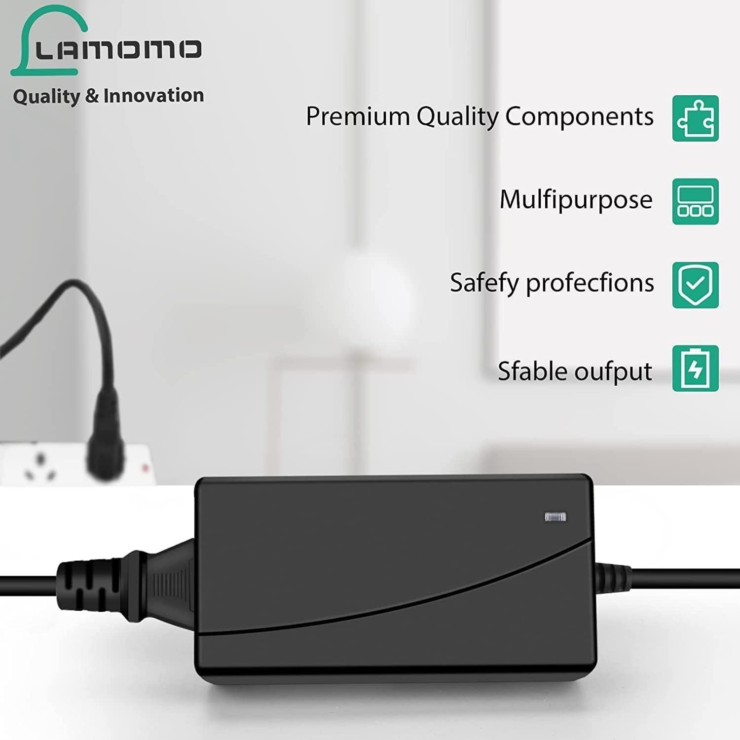 Fuente de Poder 12V 5A Lamomo Adaptador para Tira LED SADY