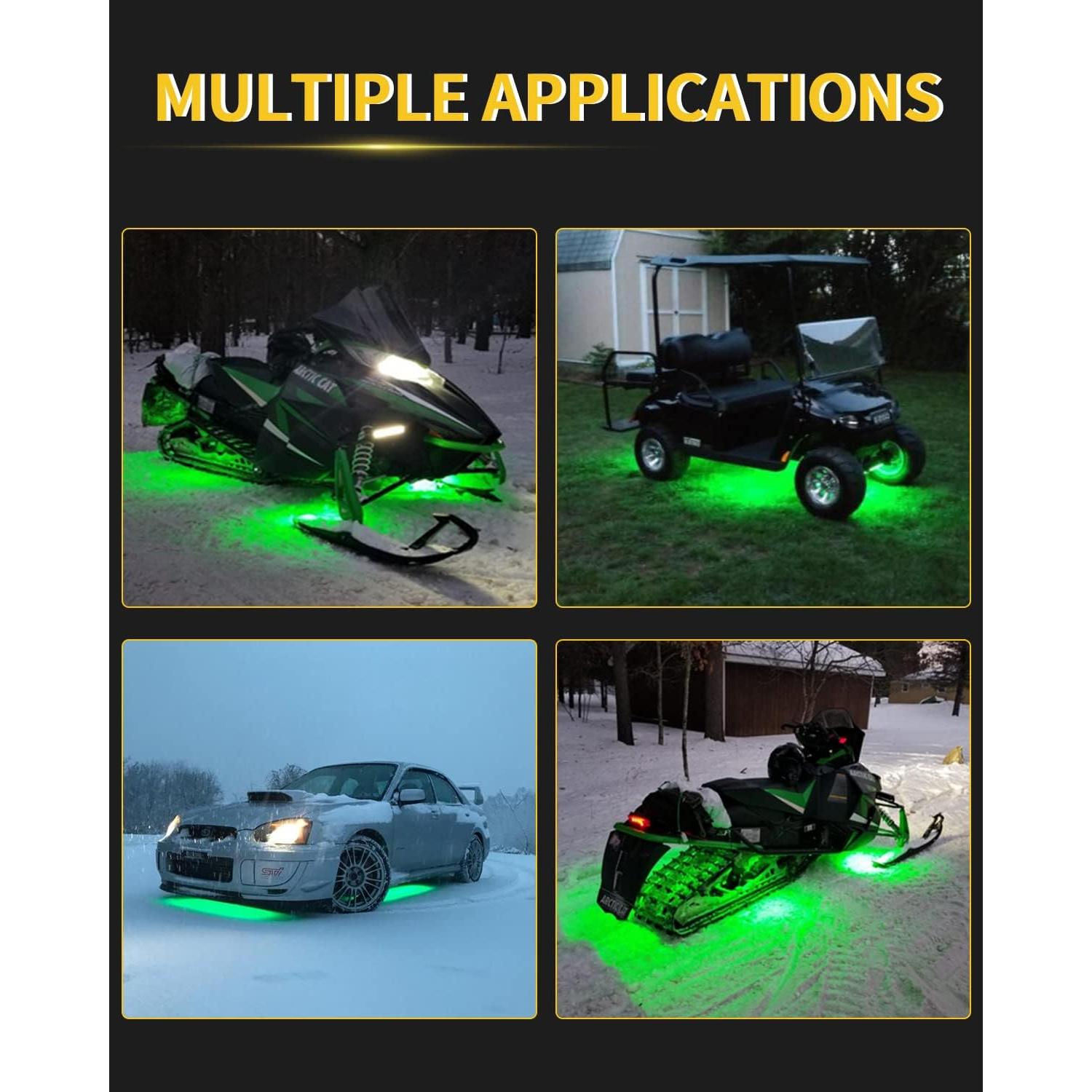 Luces de tira LED verde YM E-Bright 27CM impermeables 4 piezas