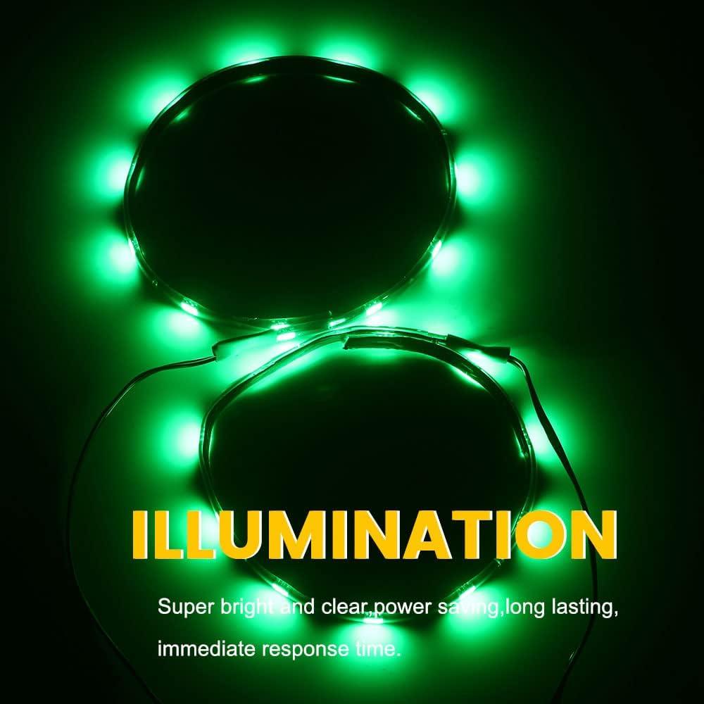 Luces de tira LED verde YM E-Bright 27CM impermeables 4 piezas