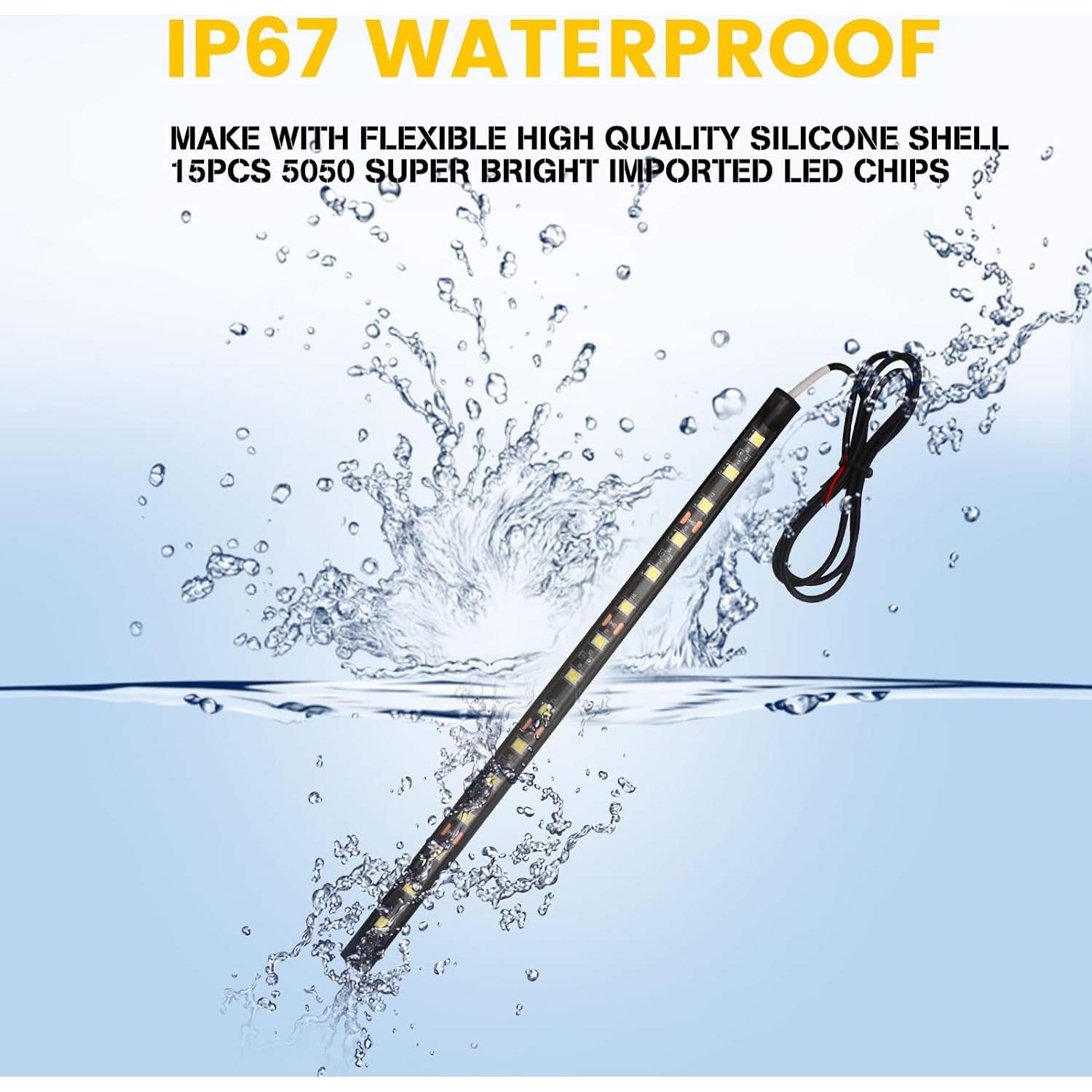 Luces de tira LED verde YM E-Bright 27CM impermeables 4 piezas