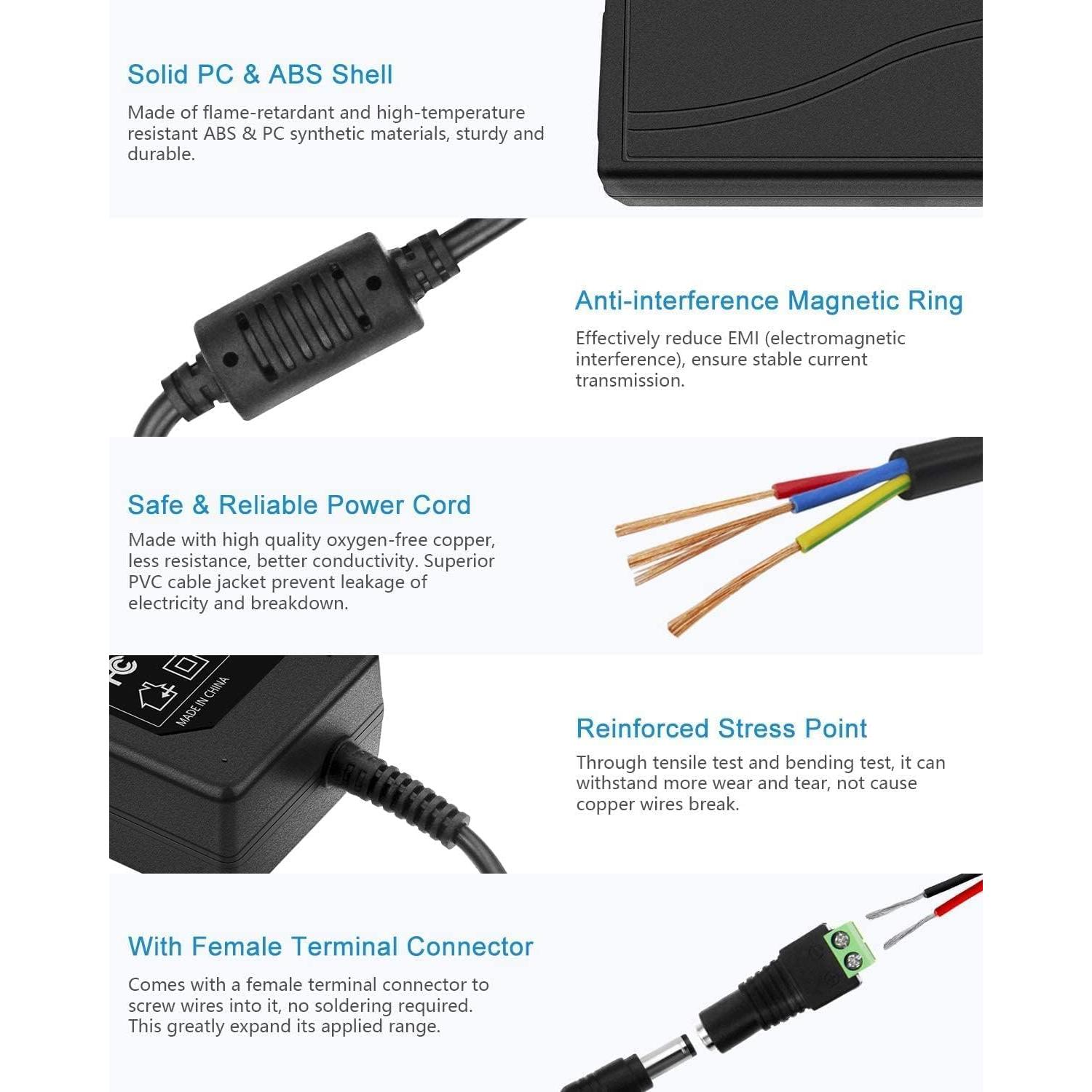 Fuente de Poder 12V 3A GUPUP para Luces LED y Neón