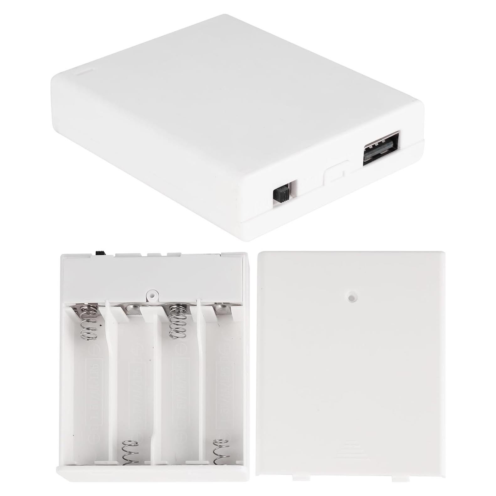 Soporte de Batería 4-AA USB para Luces LED - 2 Pcs