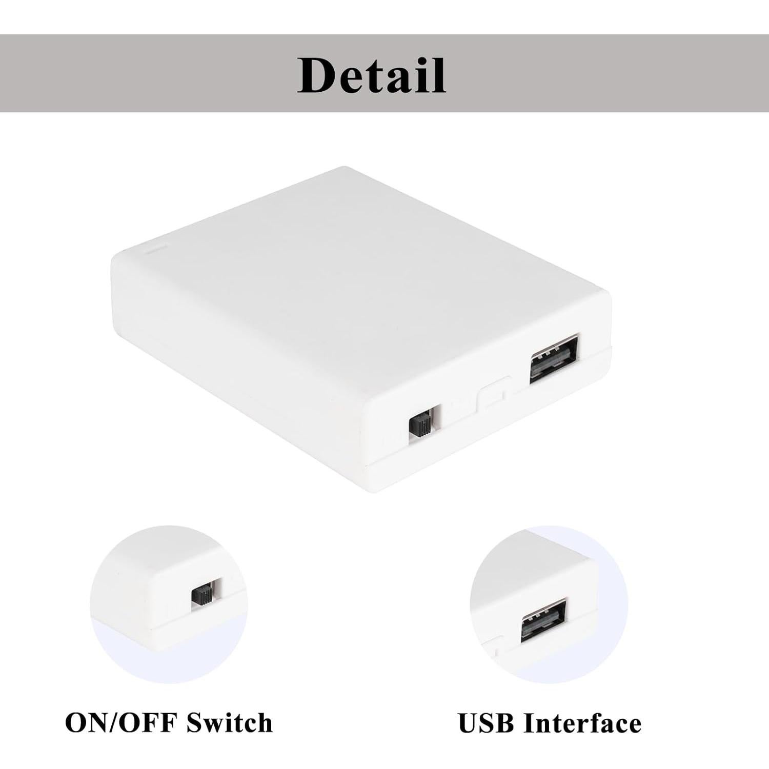 Soporte de Batería 4-AA USB para Luces LED - 2 Pcs