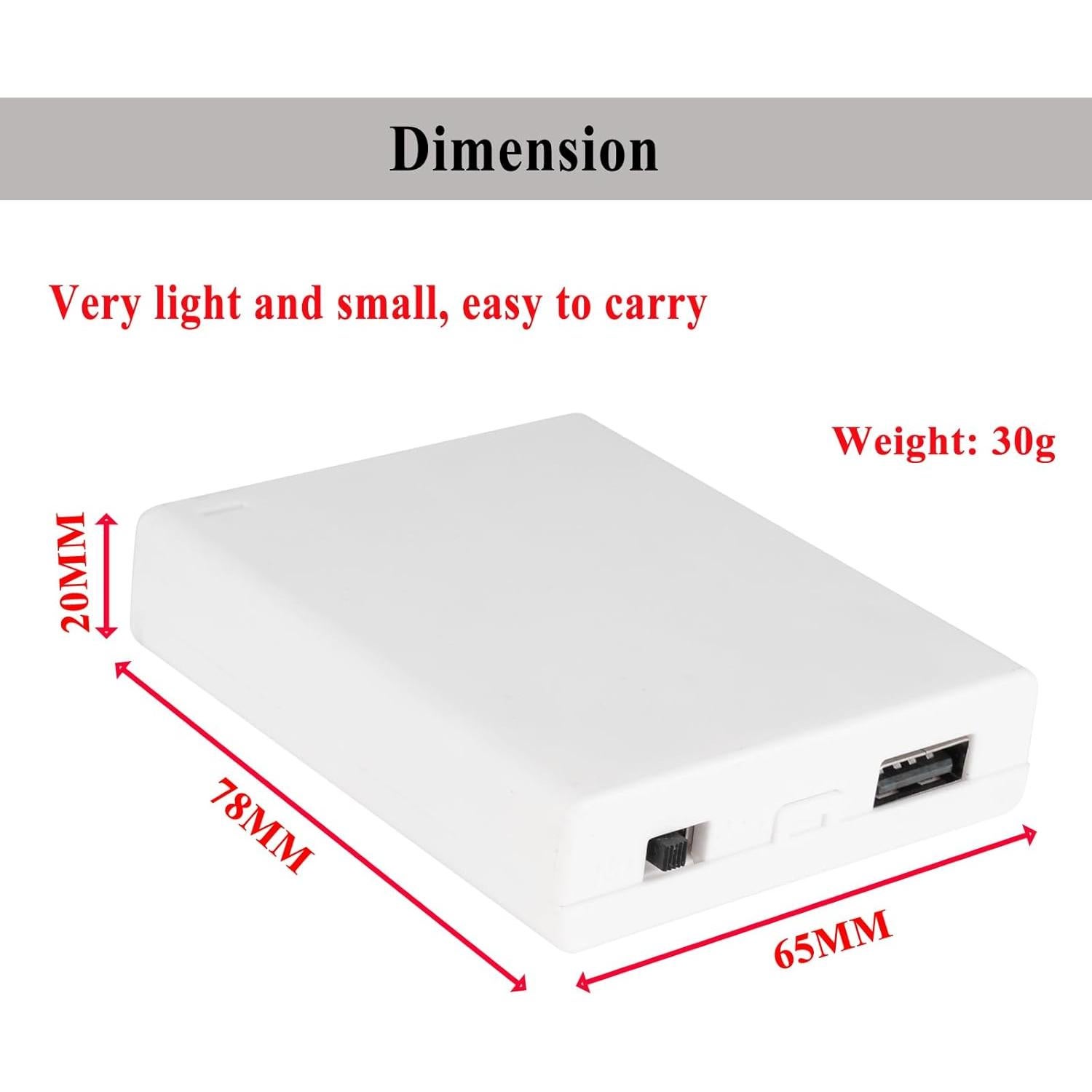 Soporte de Batería 4-AA USB para Luces LED - 2 Pcs