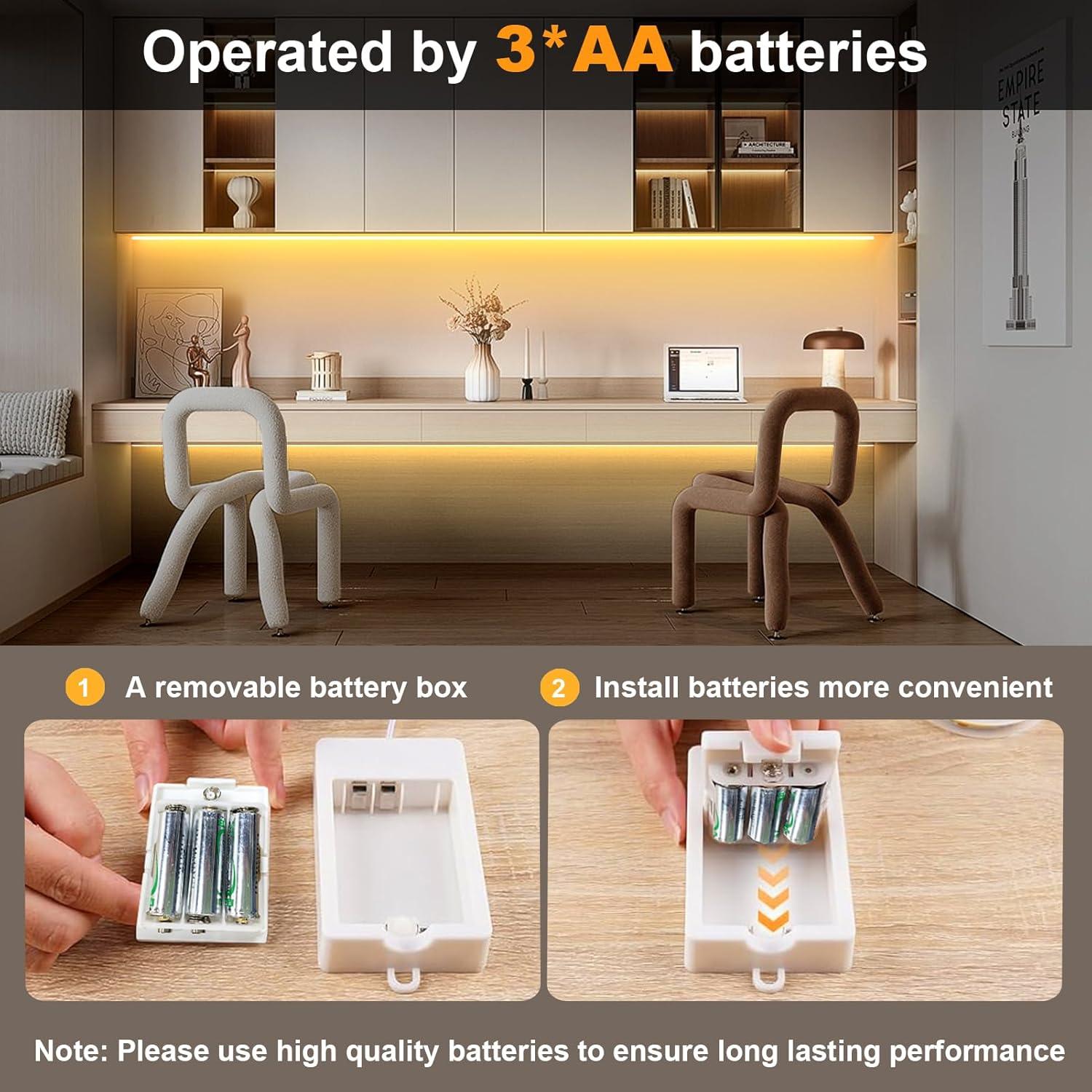 Paquete de 2 luces LED COB BSGlobal 2m 640 LED 2700K