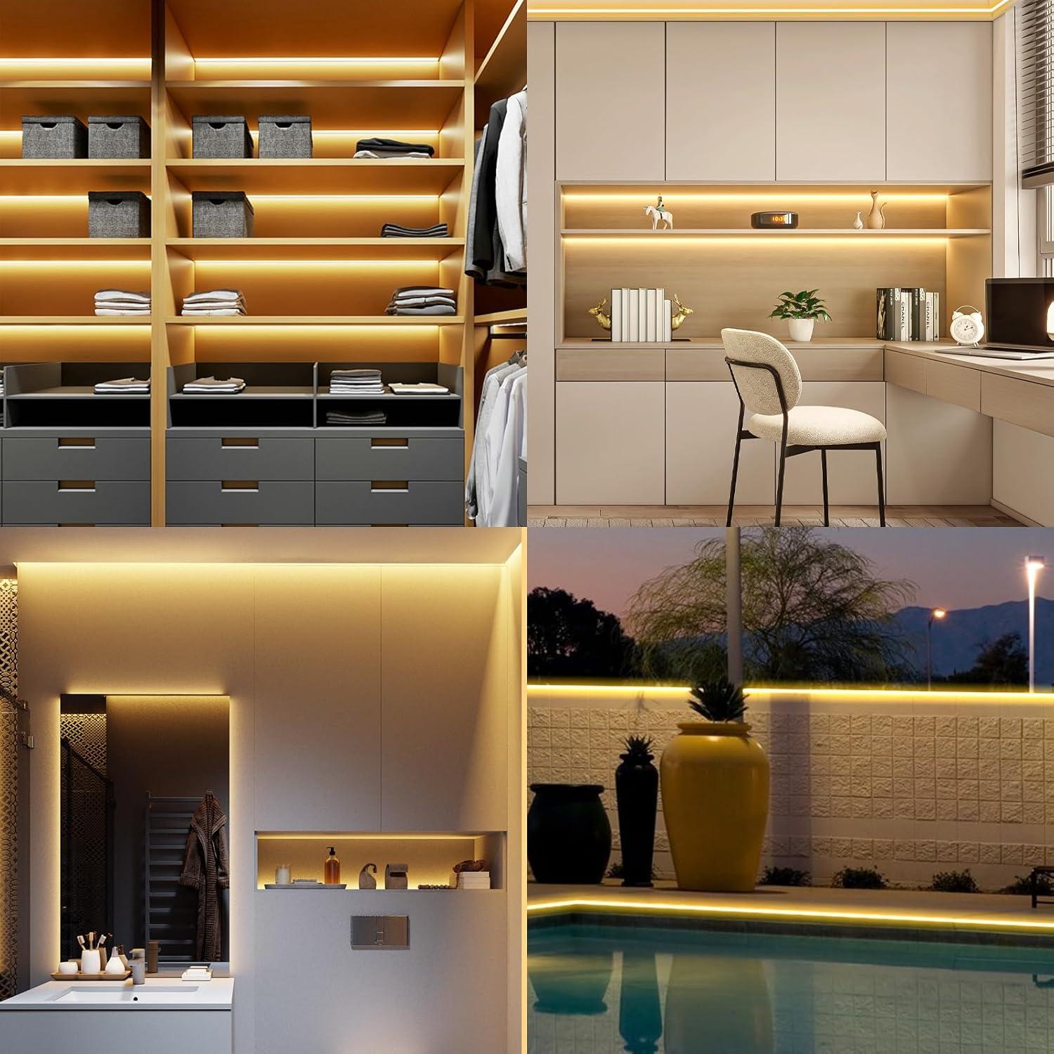 Paquete de 2 luces LED COB BSGlobal 2m 640 LED 2700K