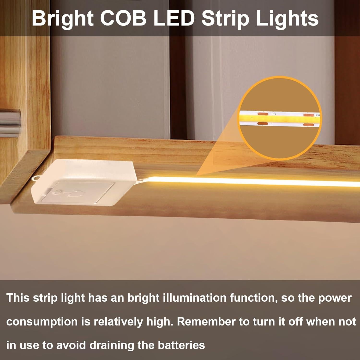 Paquete de 2 luces LED COB BSGlobal 2m 640 LED 2700K