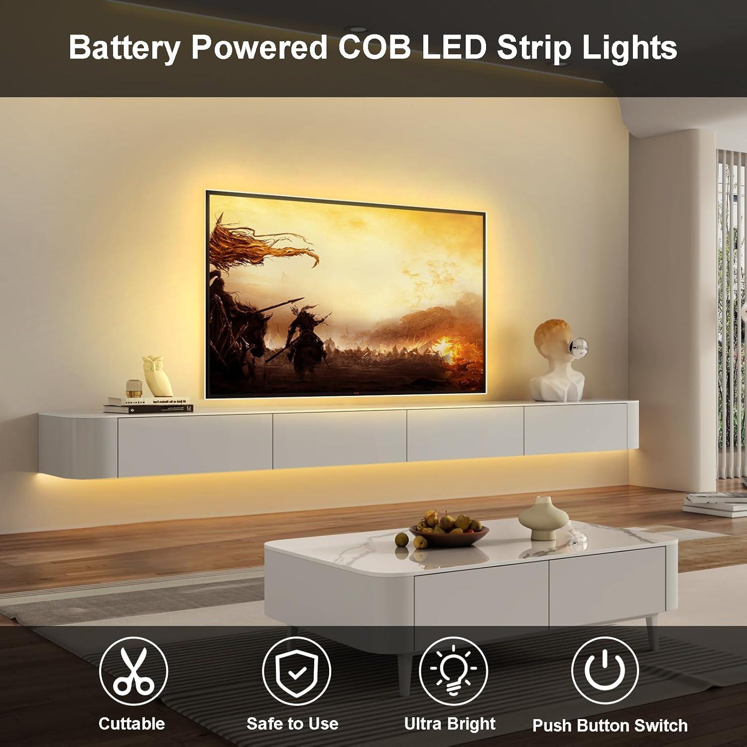 Paquete de 2 luces LED COB BSGlobal 2m 640 LED 2700K