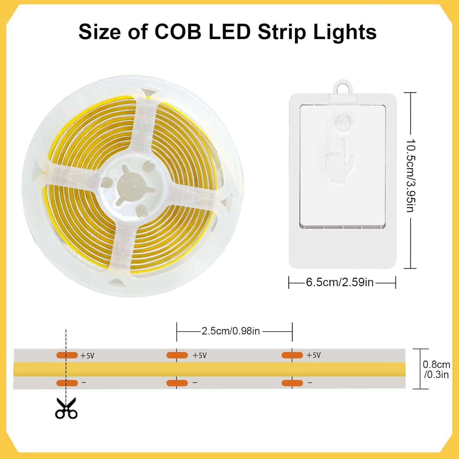 Paquete de 2 luces LED COB BSGlobal 2m 640 LED 2700K