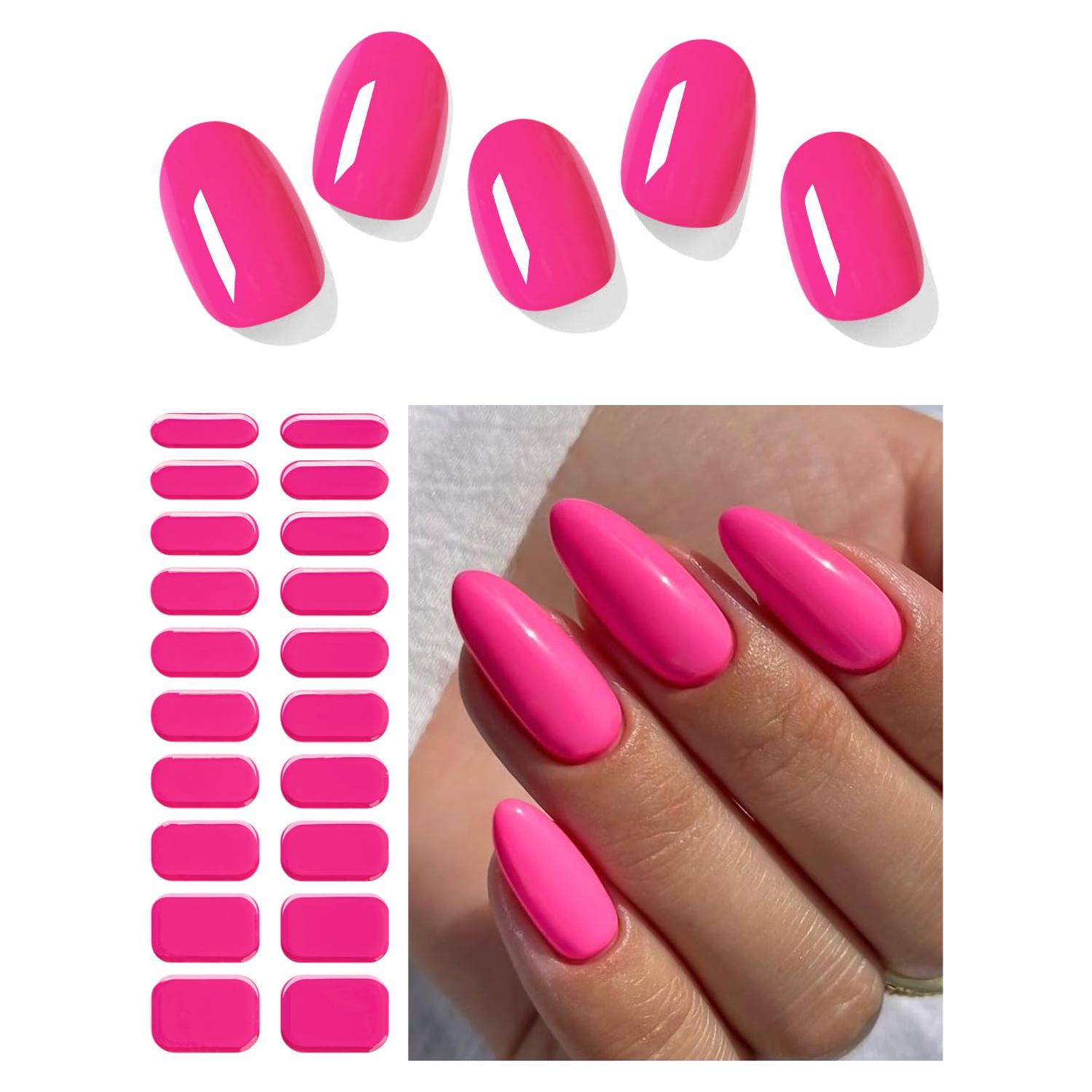 Tiras de Uñas de Gel Semi-Curadas AutyaMee Rosa Caliente 20 Pzas
