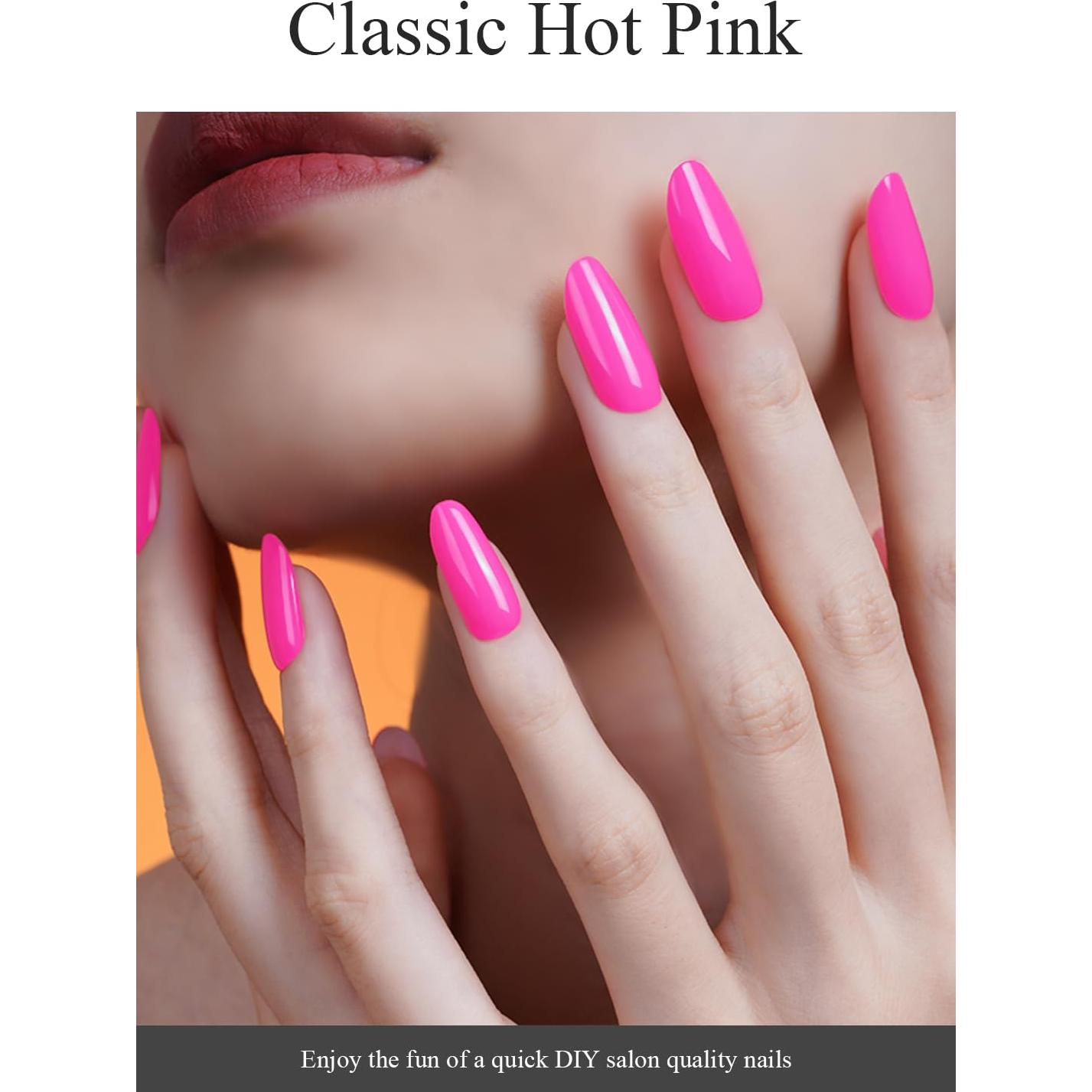 Tiras de Uñas de Gel Semi-Curadas AutyaMee Rosa Caliente 20 Pzas