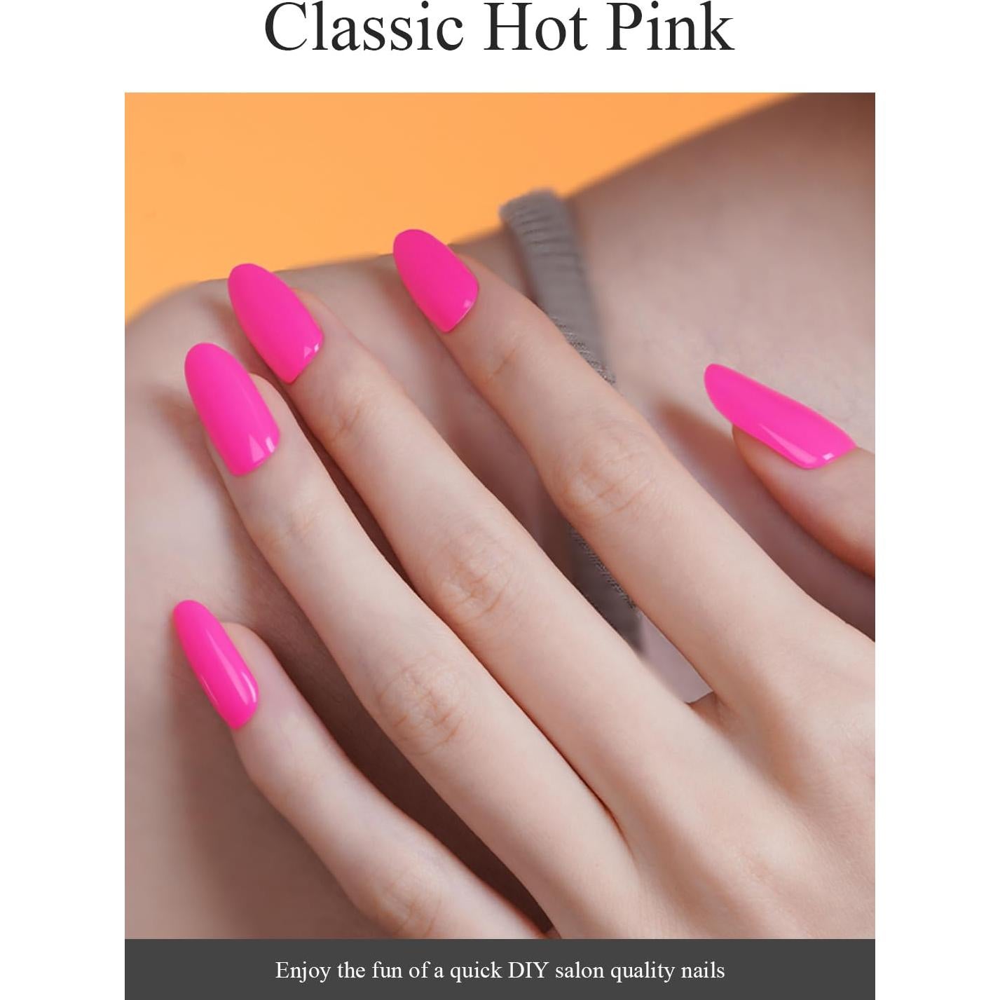 Tiras de Uñas de Gel Semi-Curadas AutyaMee Rosa Caliente 20 Pzas